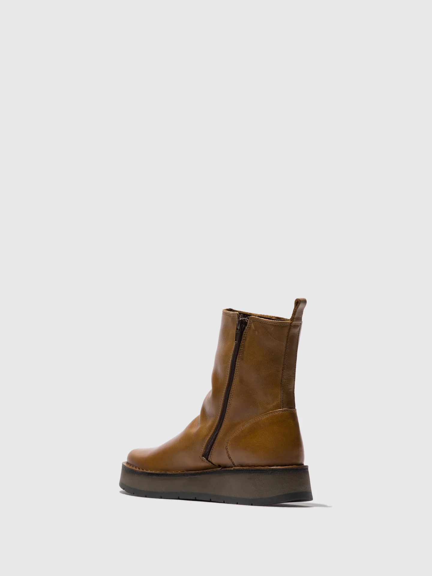 Zip Up Ankle Boots RENO053FLY RUG CAMEL/CAMEL - Image 3