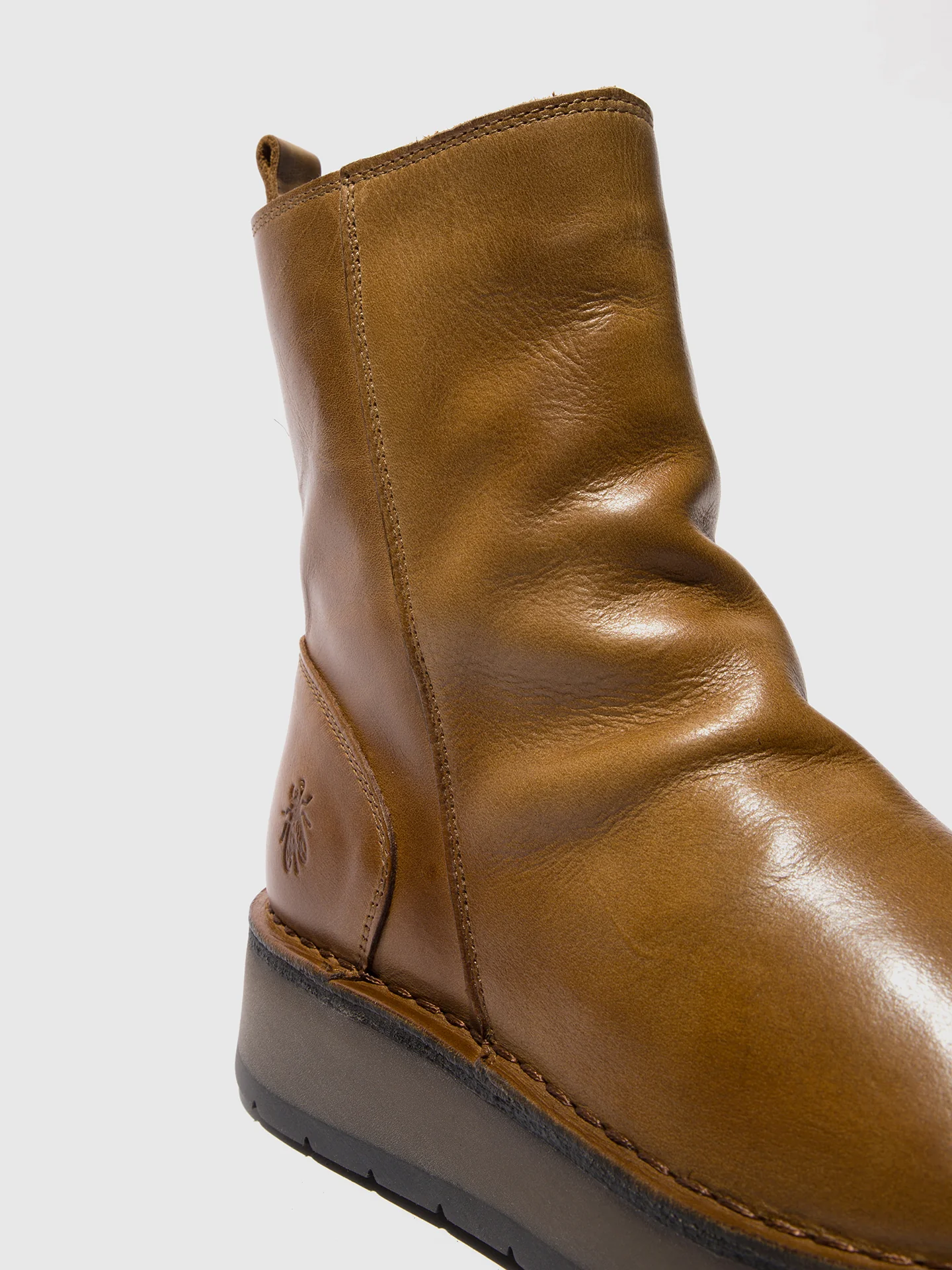 Zip Up Ankle Boots RENO053FLY RUG CAMEL/CAMEL - Image 4