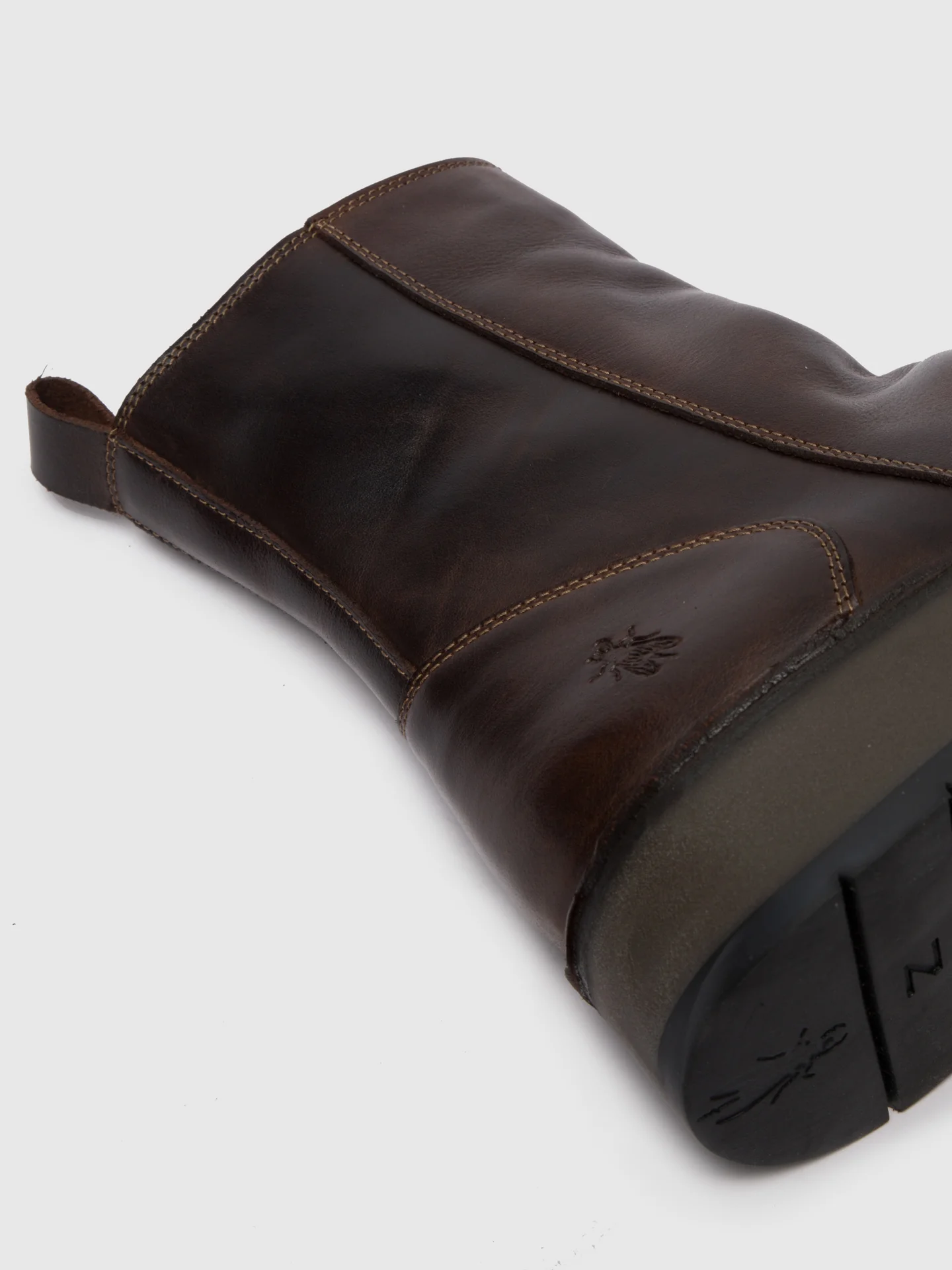 Zip Up Ankle Boots RENO053FLY RUG DK. BROWN - Image 4