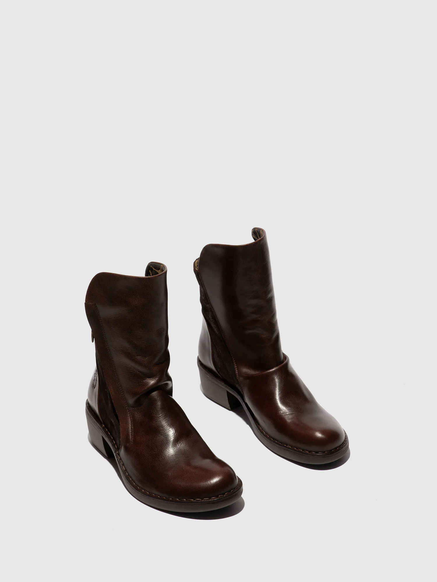 Zip Up Ankle Boots MELY074FLY RUG/OILSUEDE DK BROWN/EXPRESSO - Image 2