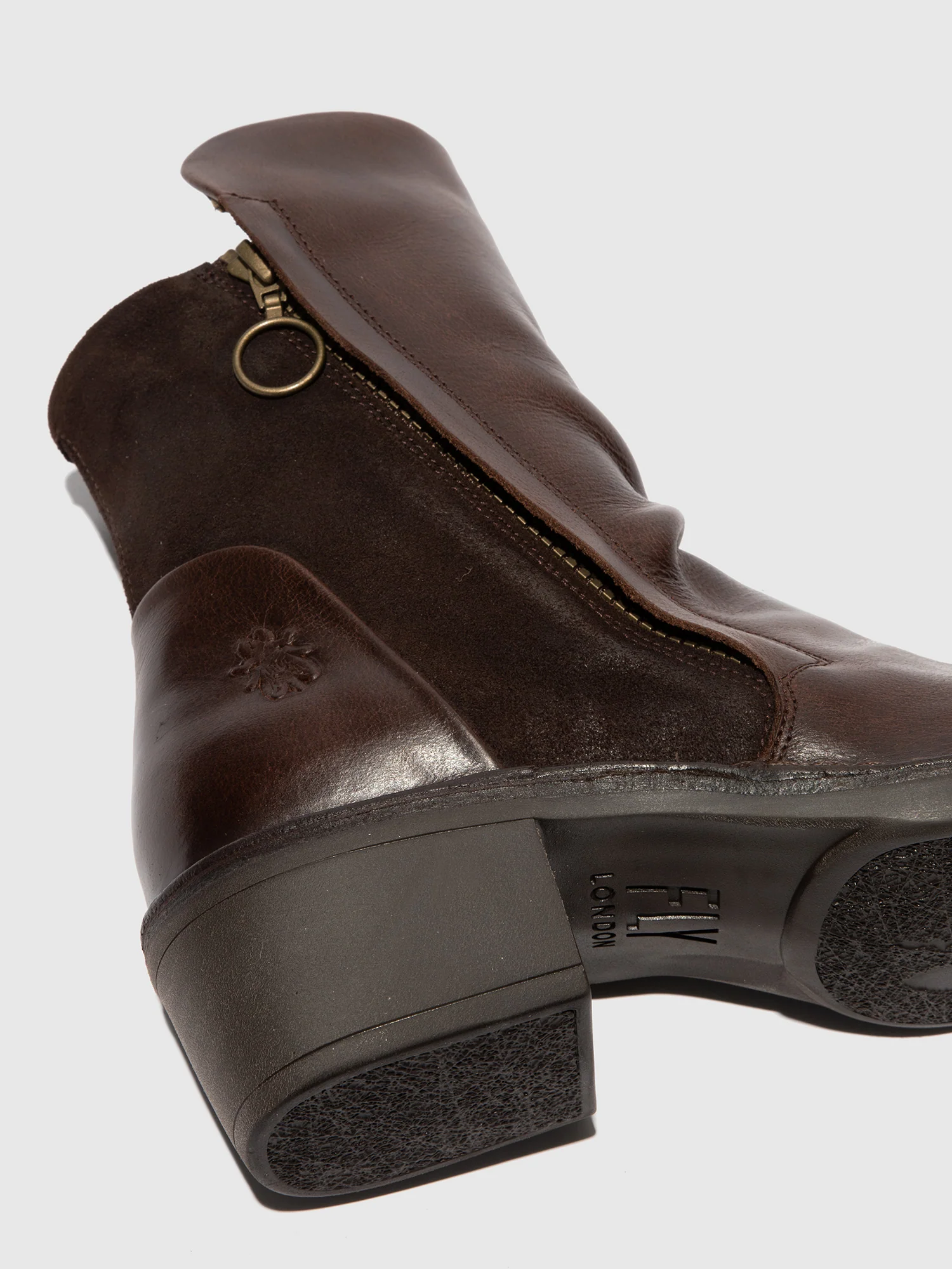 Zip Up Ankle Boots MELY074FLY RUG/OILSUEDE DK BROWN/EXPRESSO - Image 4