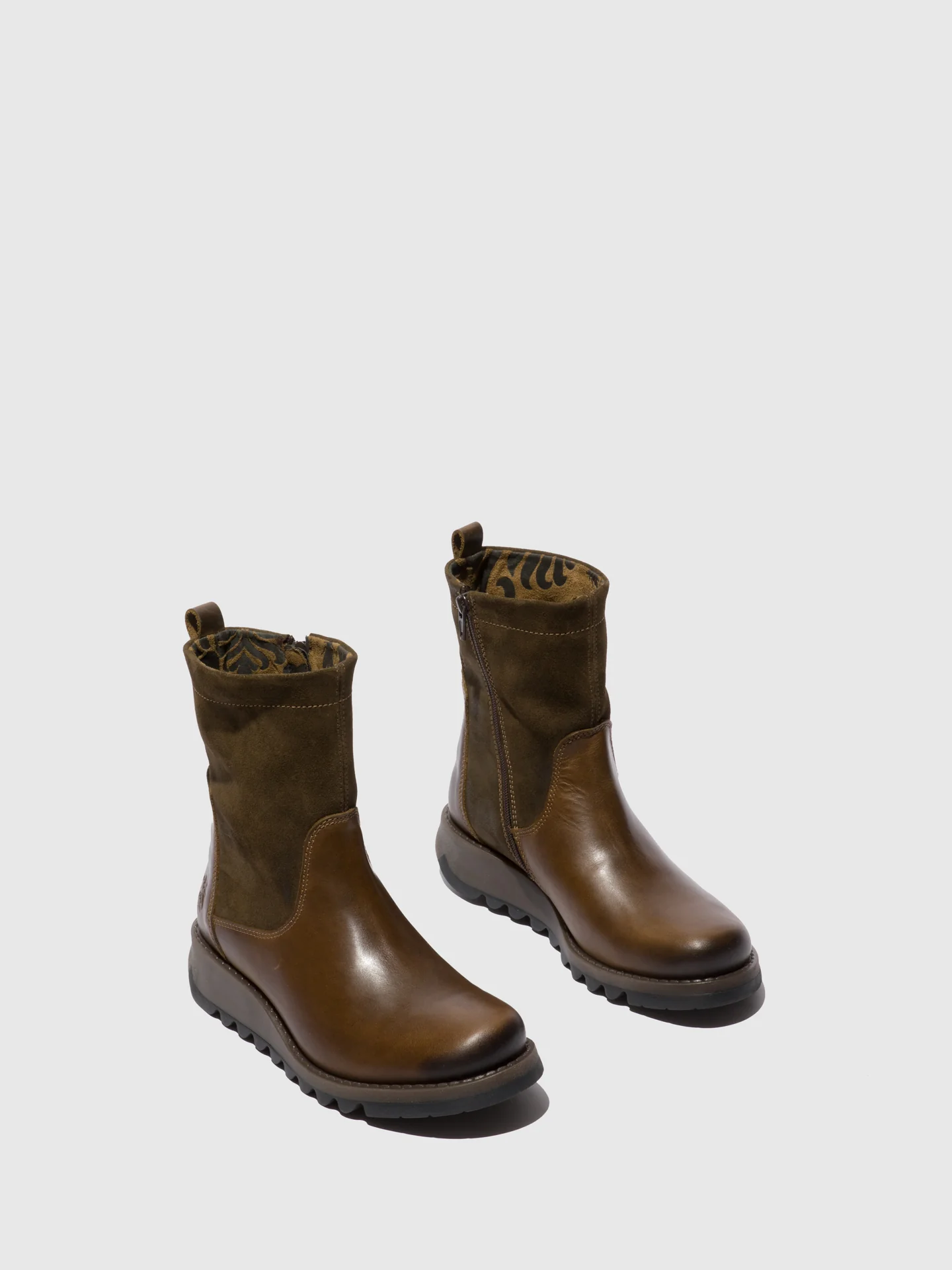 Zip Up Boots SAUK794FLY RUG/OILSUEDE OLIVE/SLUDGE - Image 2