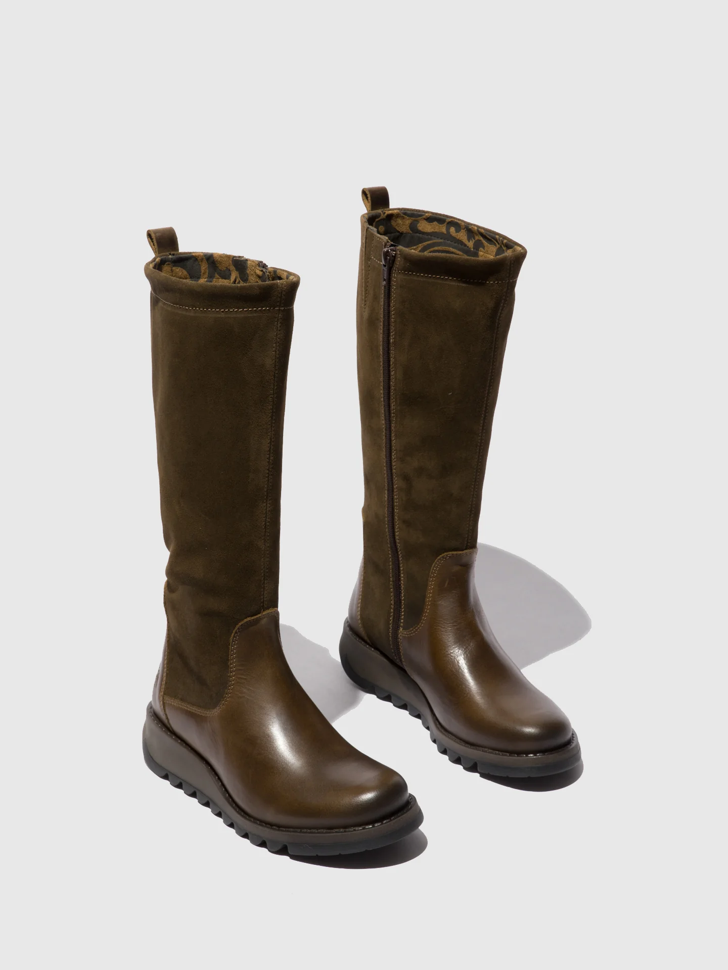 Zip Up Boots SEME828FLY RUG/OILSUEDE OLIVE/SLUDGE - Image 2