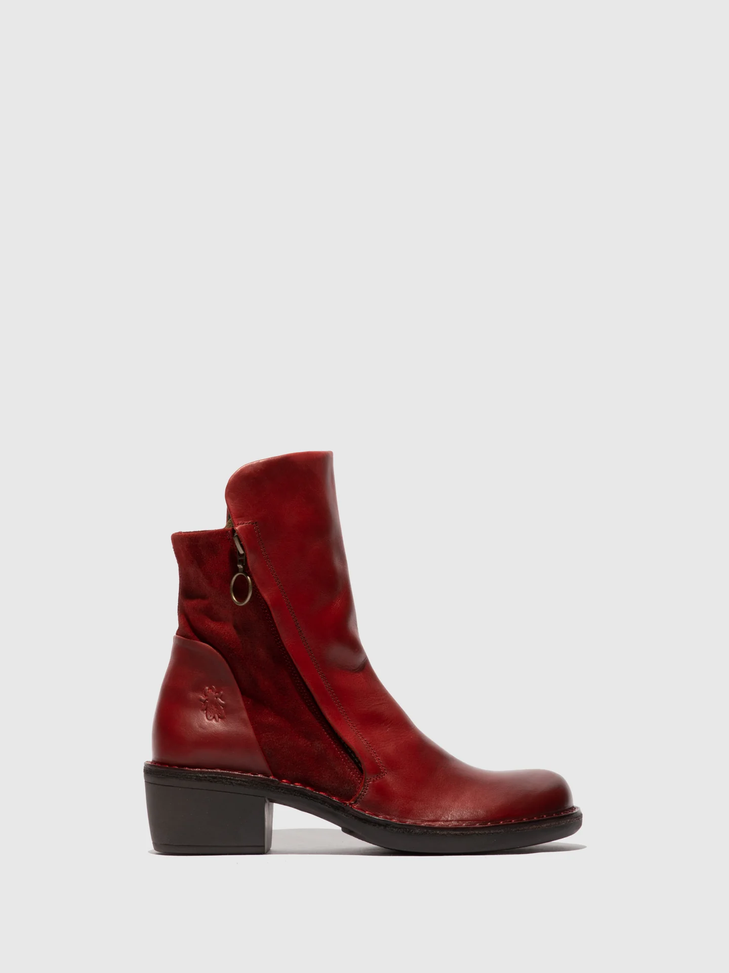 Zip Up Ankle Boots MELY074FLY RUG/OILSUEDE RED