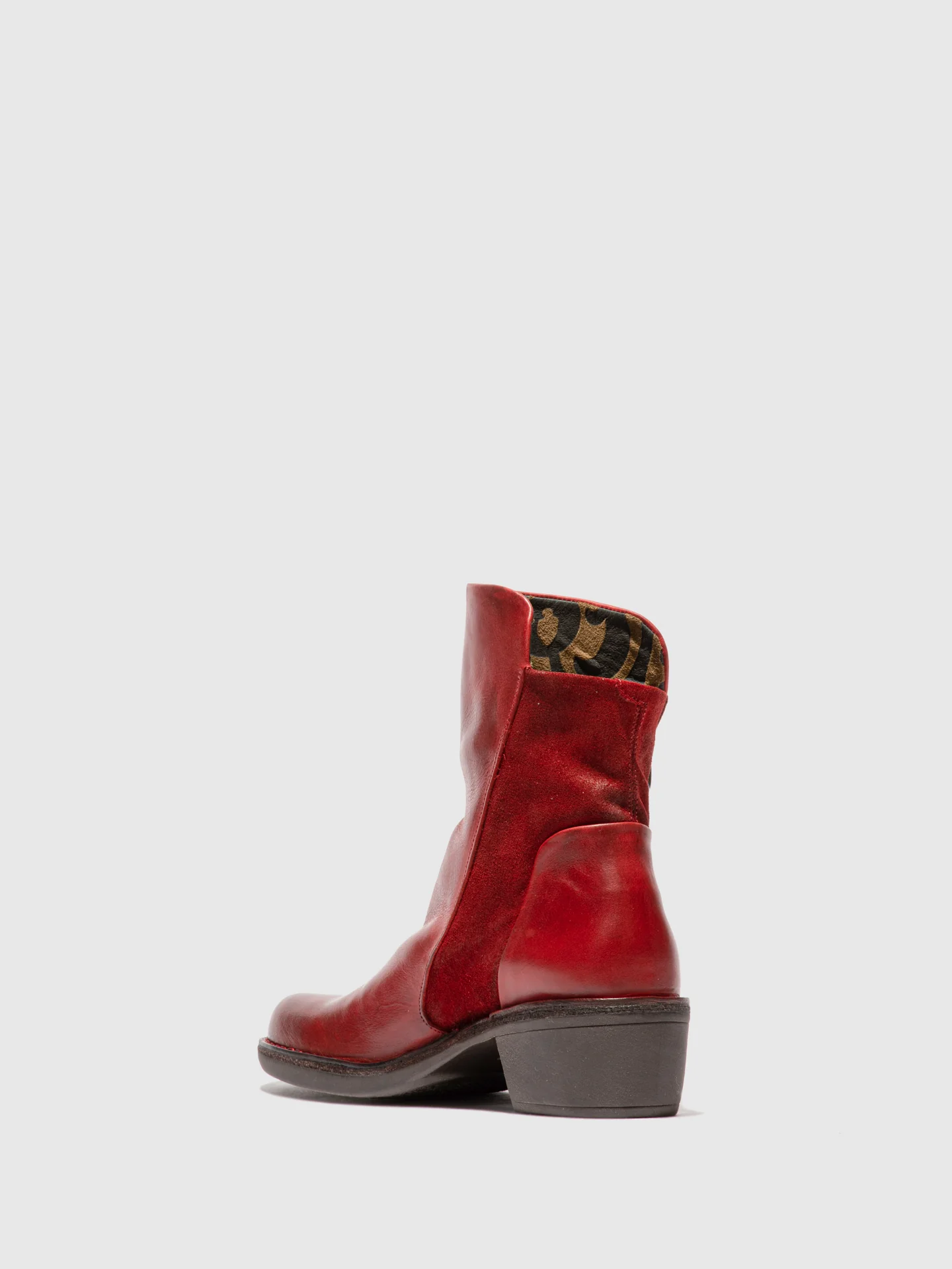 Zip Up Ankle Boots MELY074FLY RUG/OILSUEDE RED - Image 3
