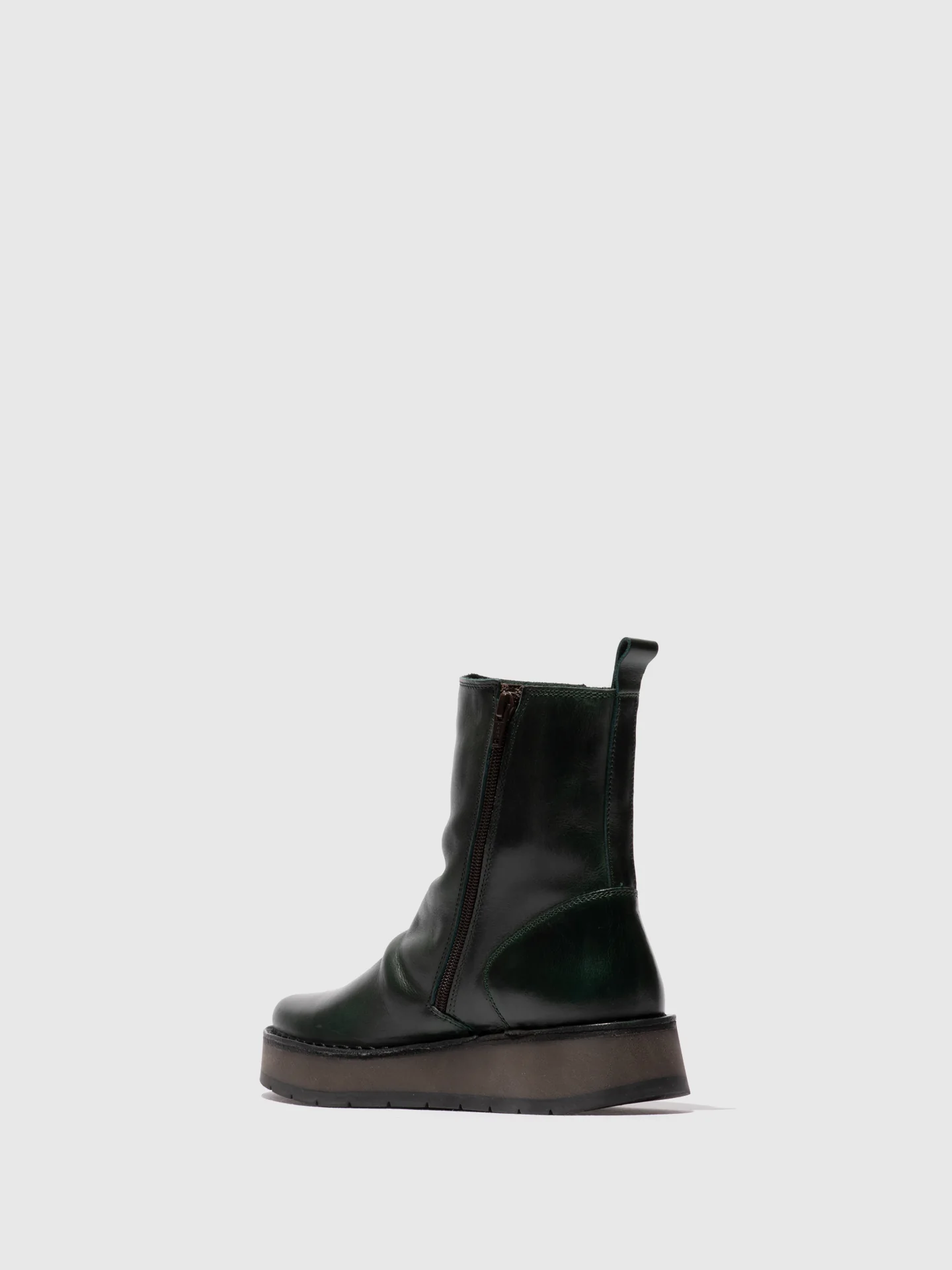 Zip Up Ankle Boots RENO053FLY RUG PETROL - Image 3