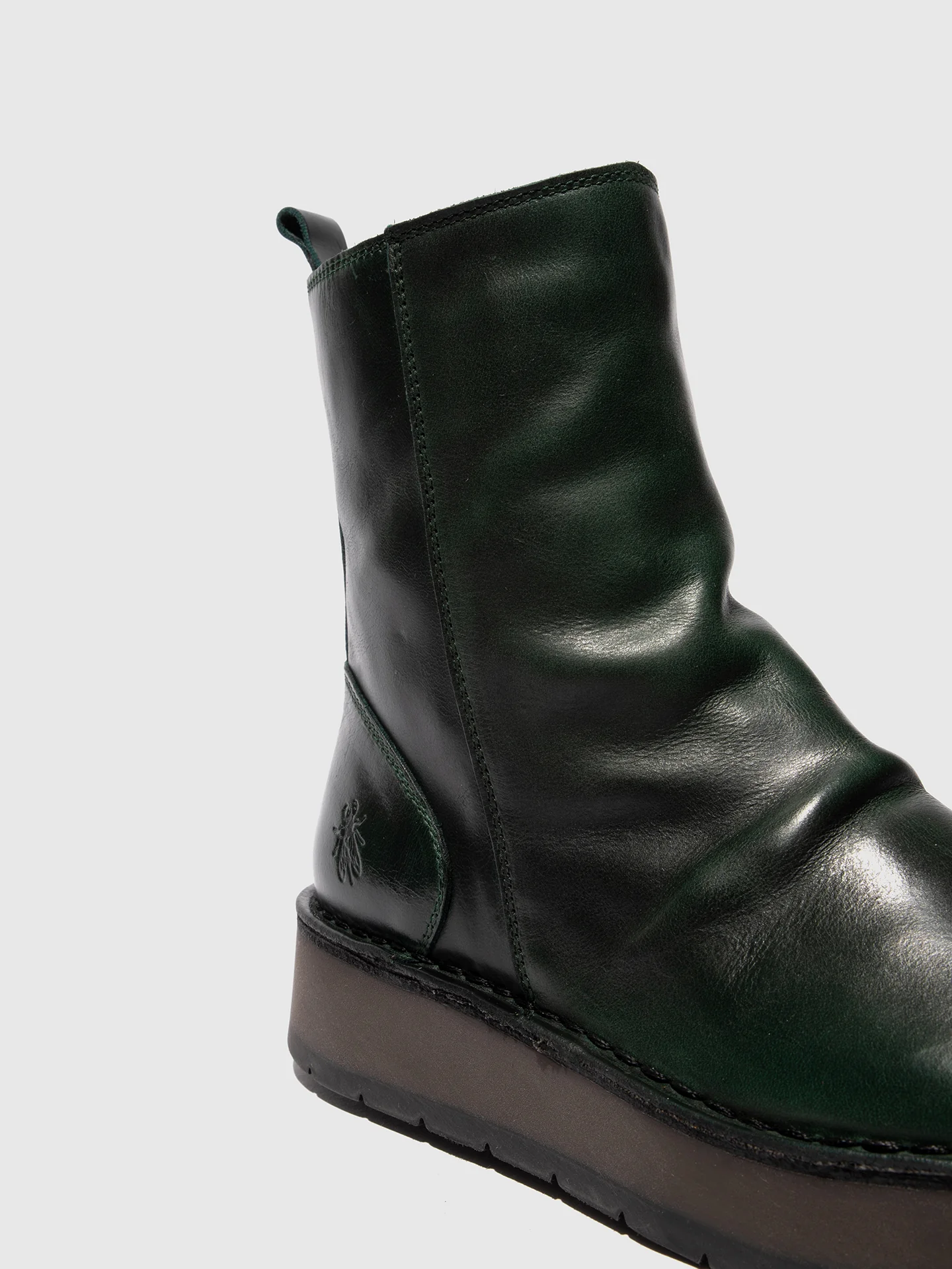 Zip Up Ankle Boots RENO053FLY RUG PETROL - Image 4