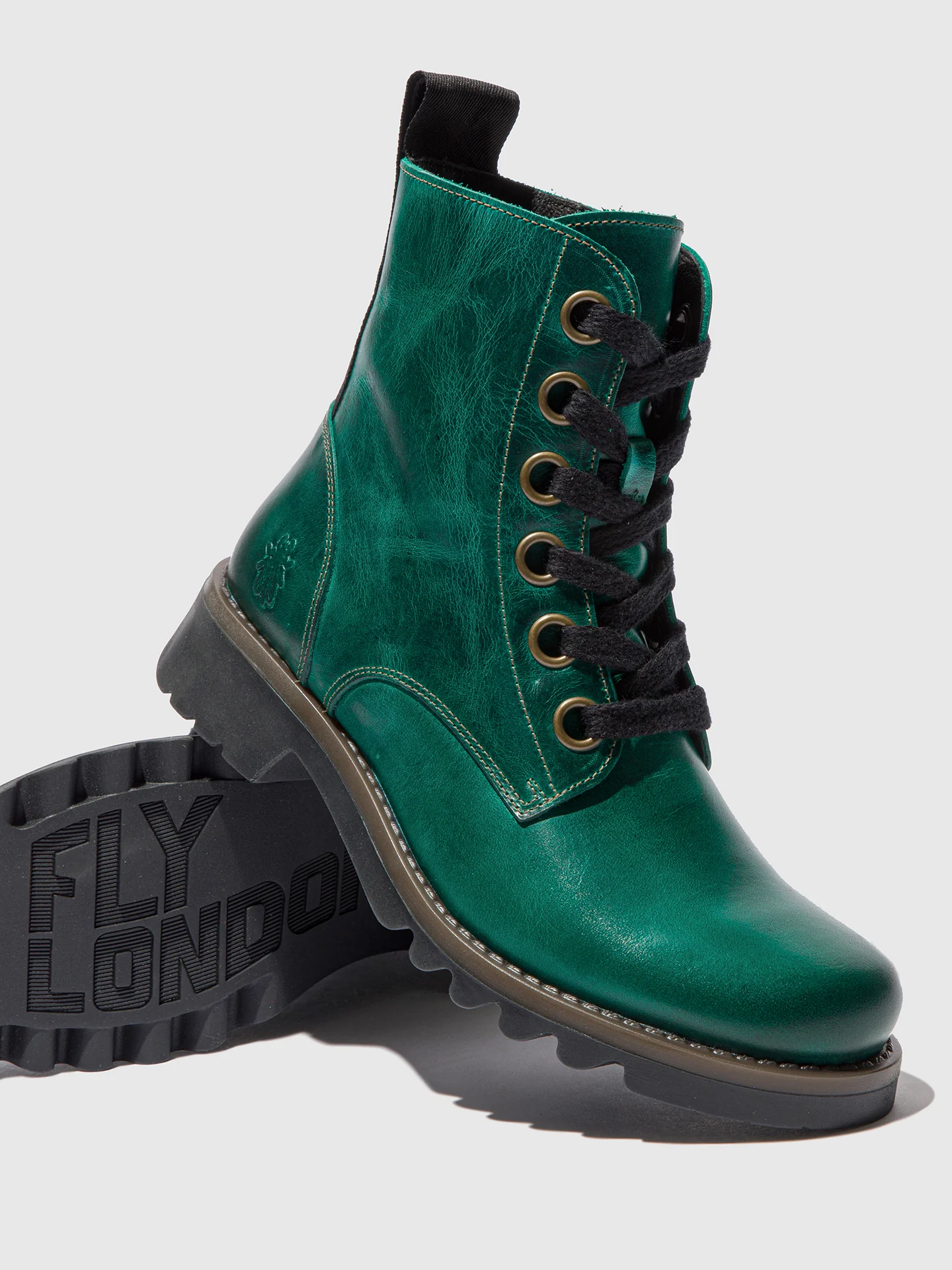 Lace-up Ankle Boots RAGI539FLY RUG SHAMROCK GREEN - Image 4