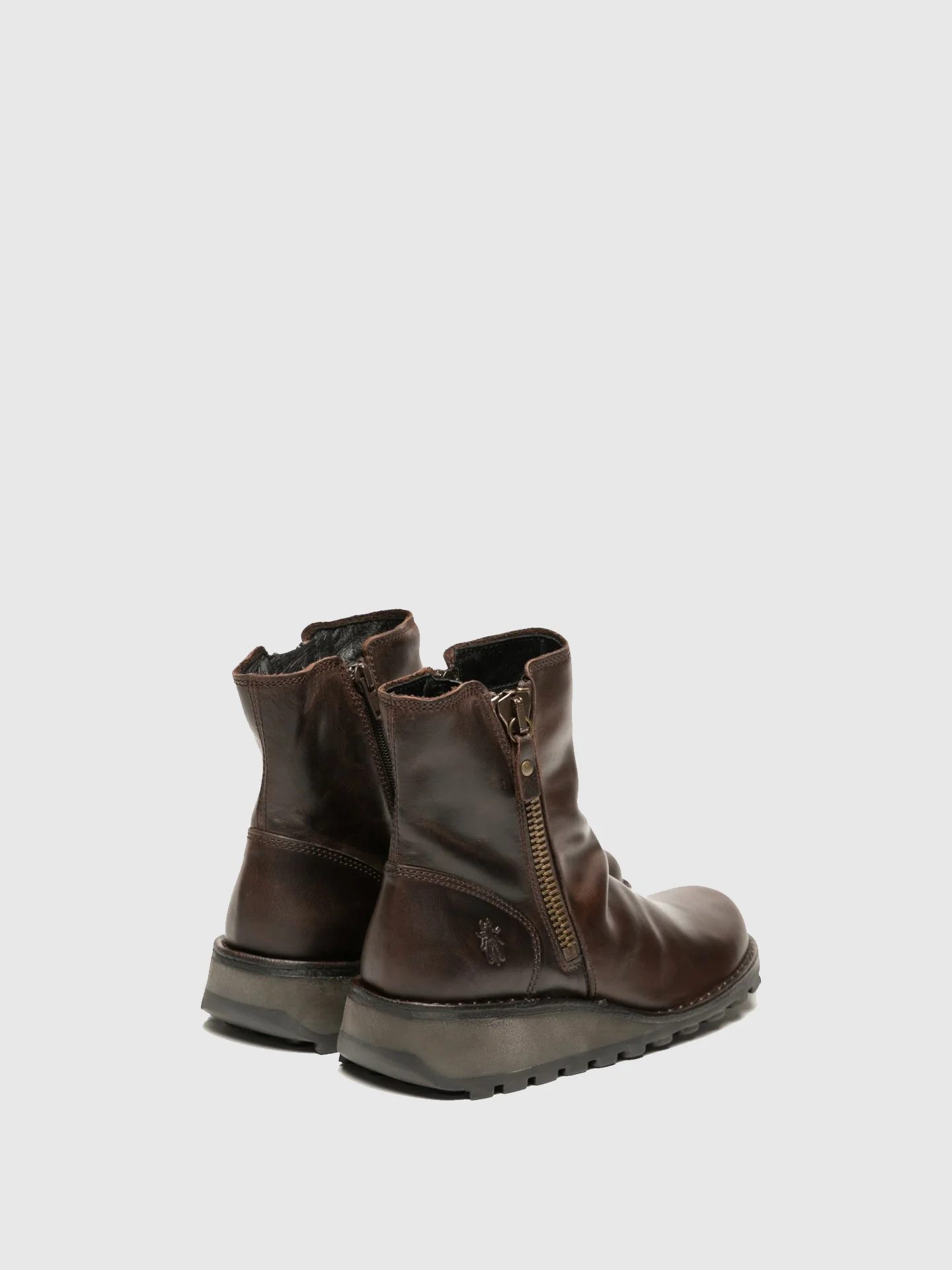 Zip Up Ankle Boots MON944FLY DK. BROWN - Image 3