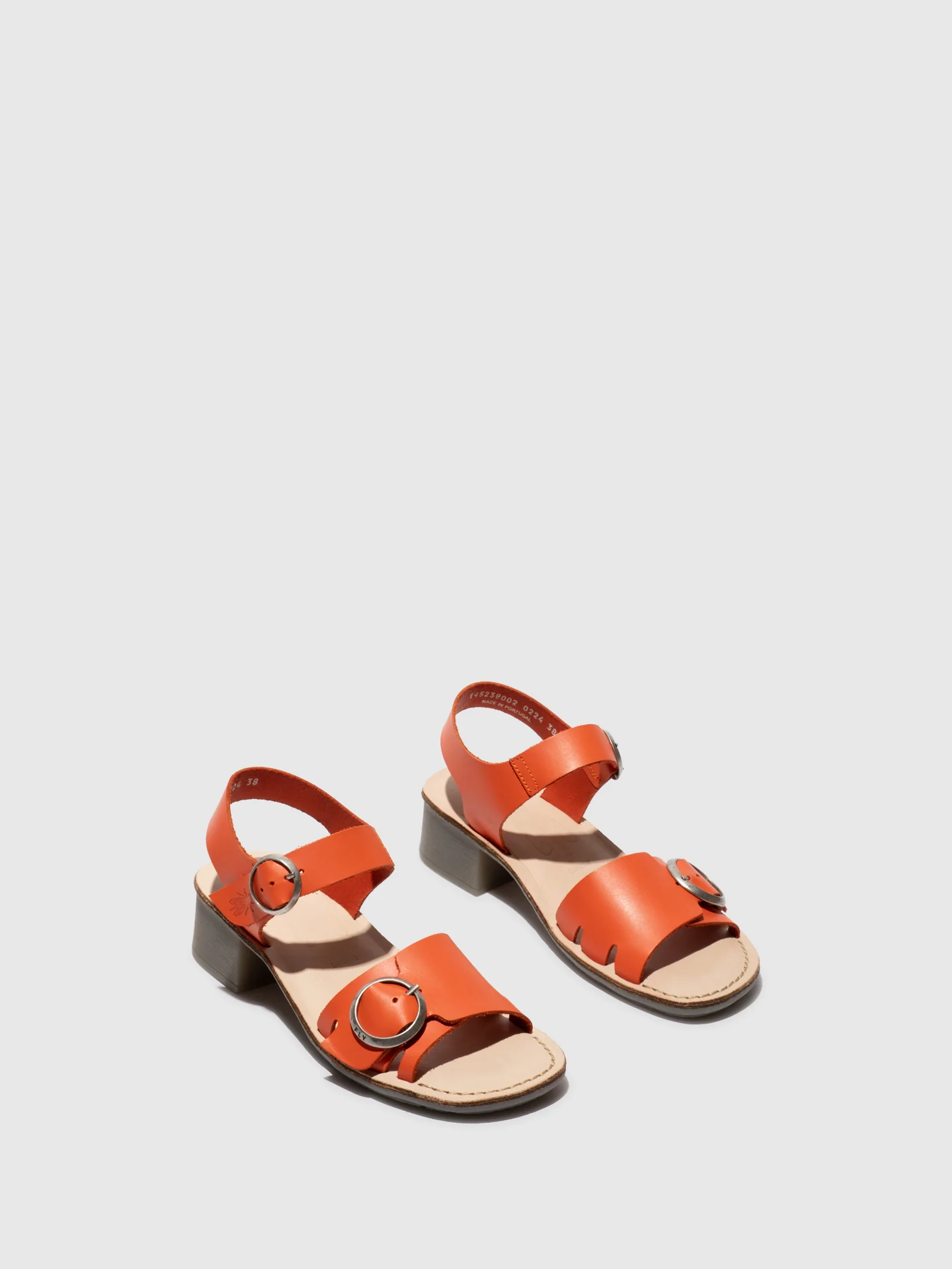 Buckle Sandals EBLI238FLY SCARLET/NATURAL - Image 2