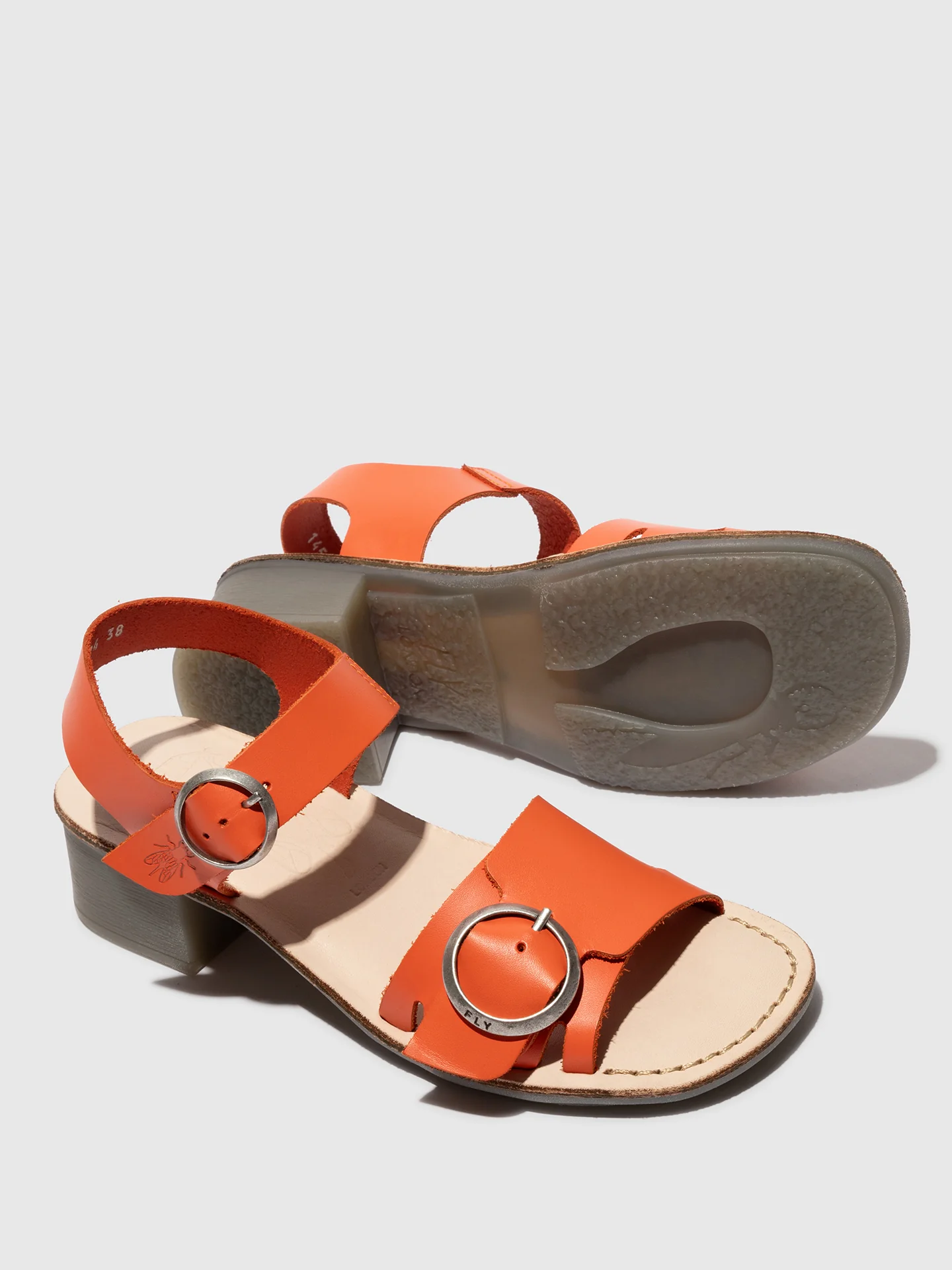 Buckle Sandals EBLI238FLY SCARLET/NATURAL - Image 4