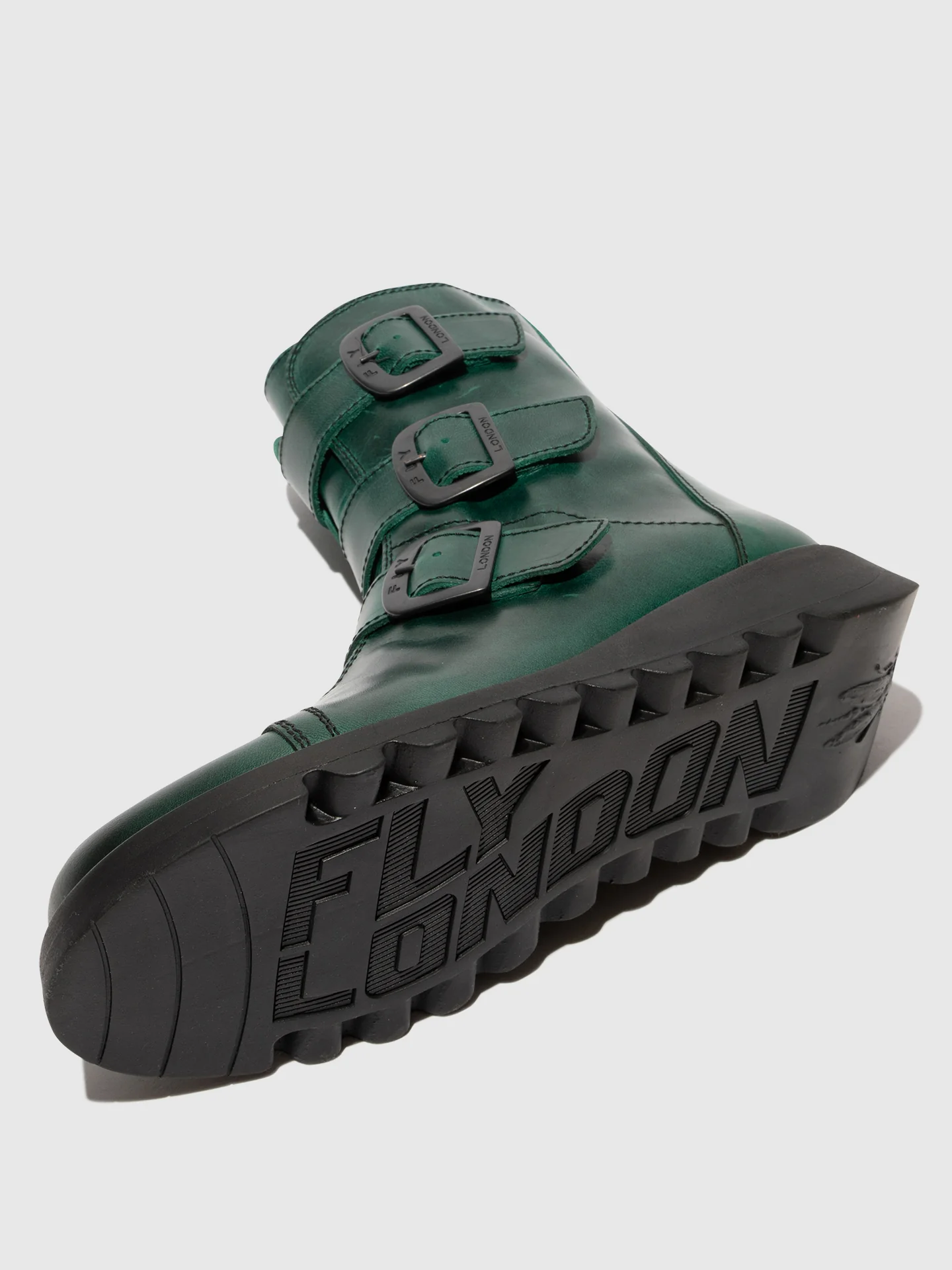 Buckle Ankle Boots SCOP110FLY SHAMROCK GREEN (BLACK SOLE) - Image 4