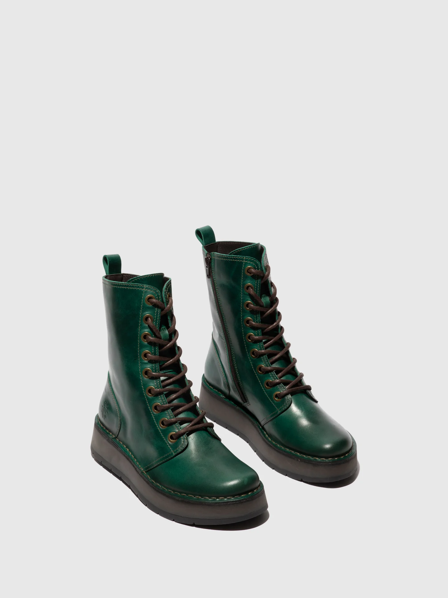 Lace-up Ankle Boots RAMI043FLY SHAMROCK GREEN - Image 2