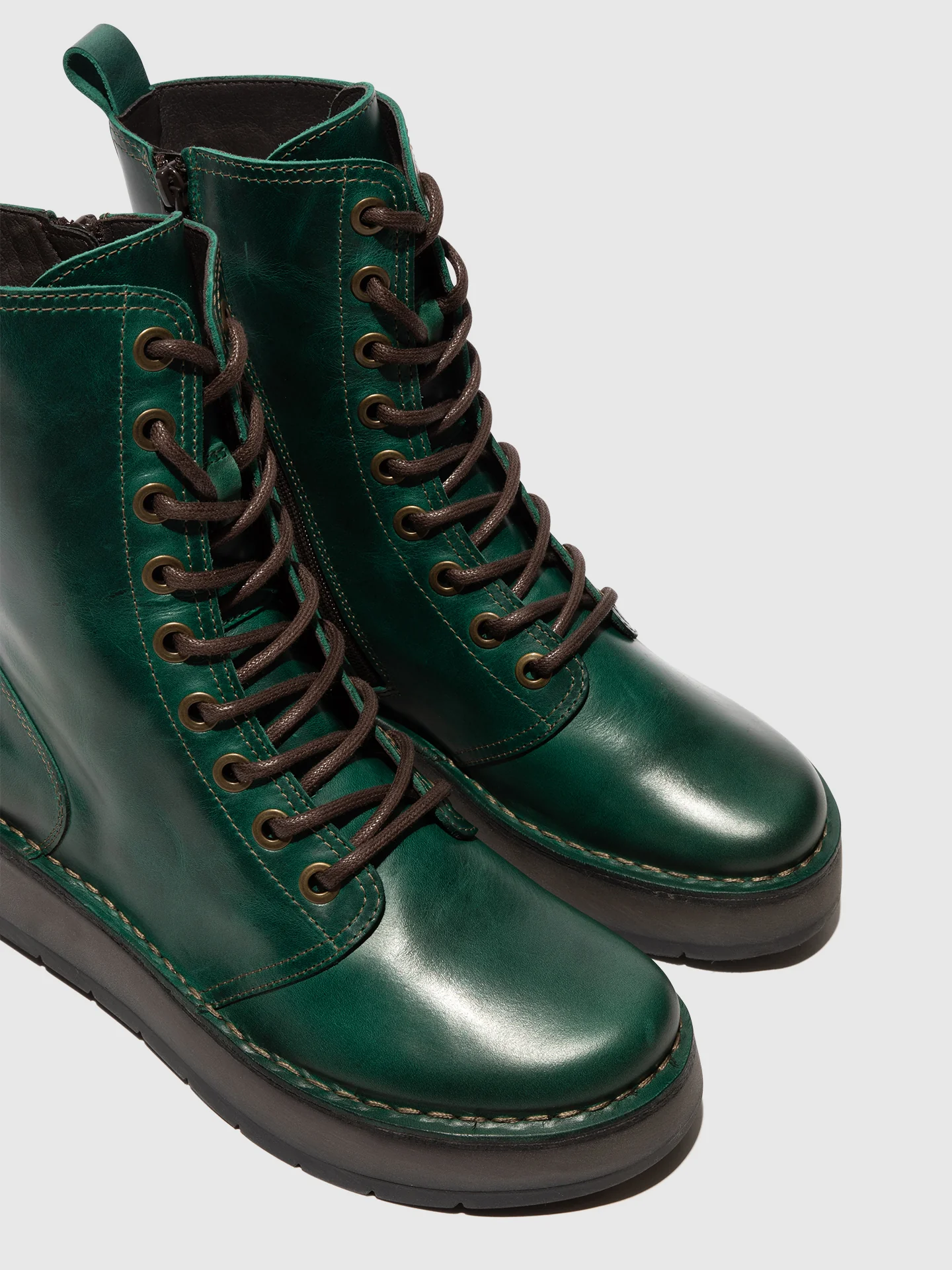 Lace-up Ankle Boots RAMI043FLY SHAMROCK GREEN - Image 4
