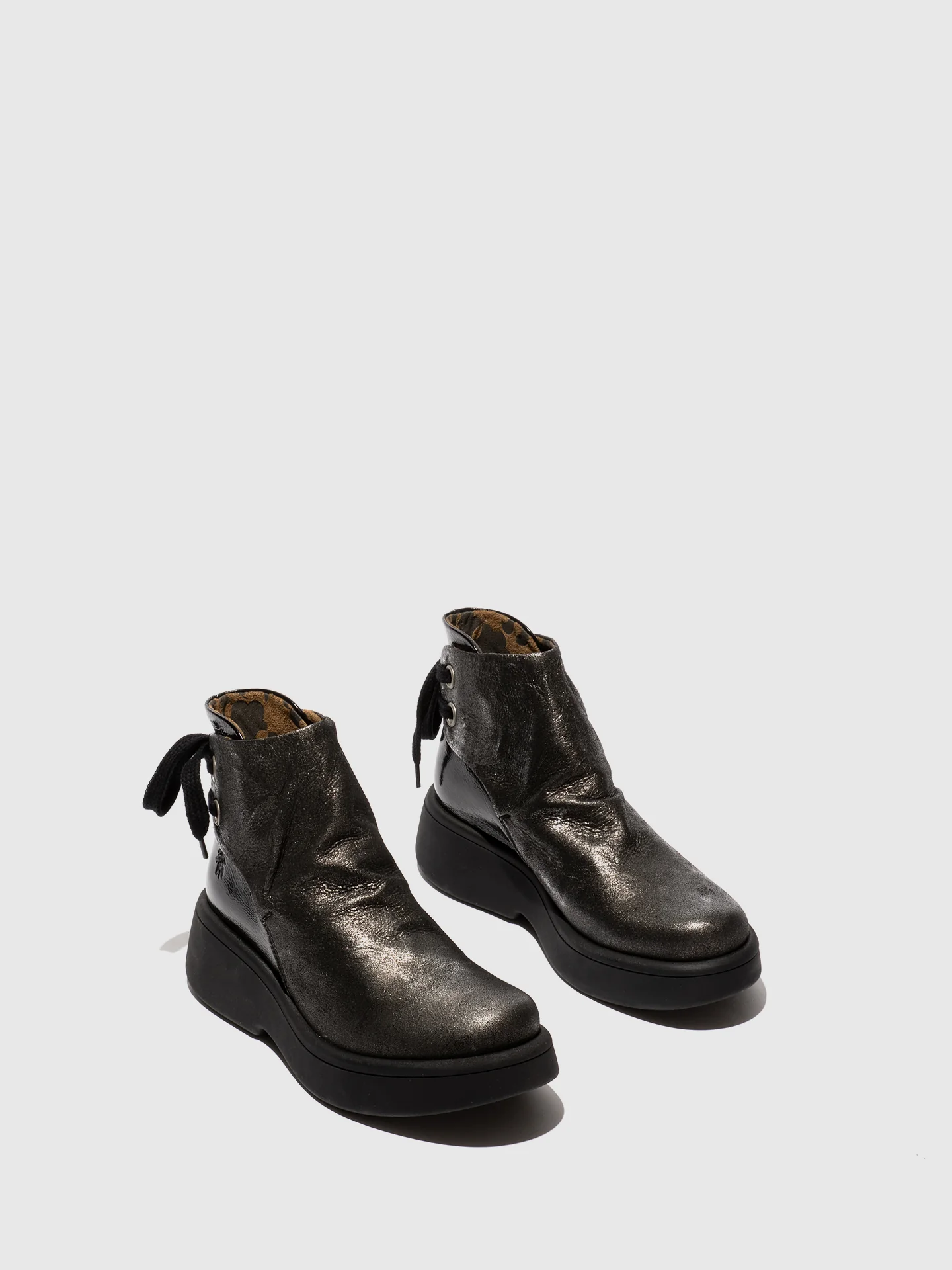 Lace-up Ankle Boots MEBS189FLY SILVER/BLACK - Image 2