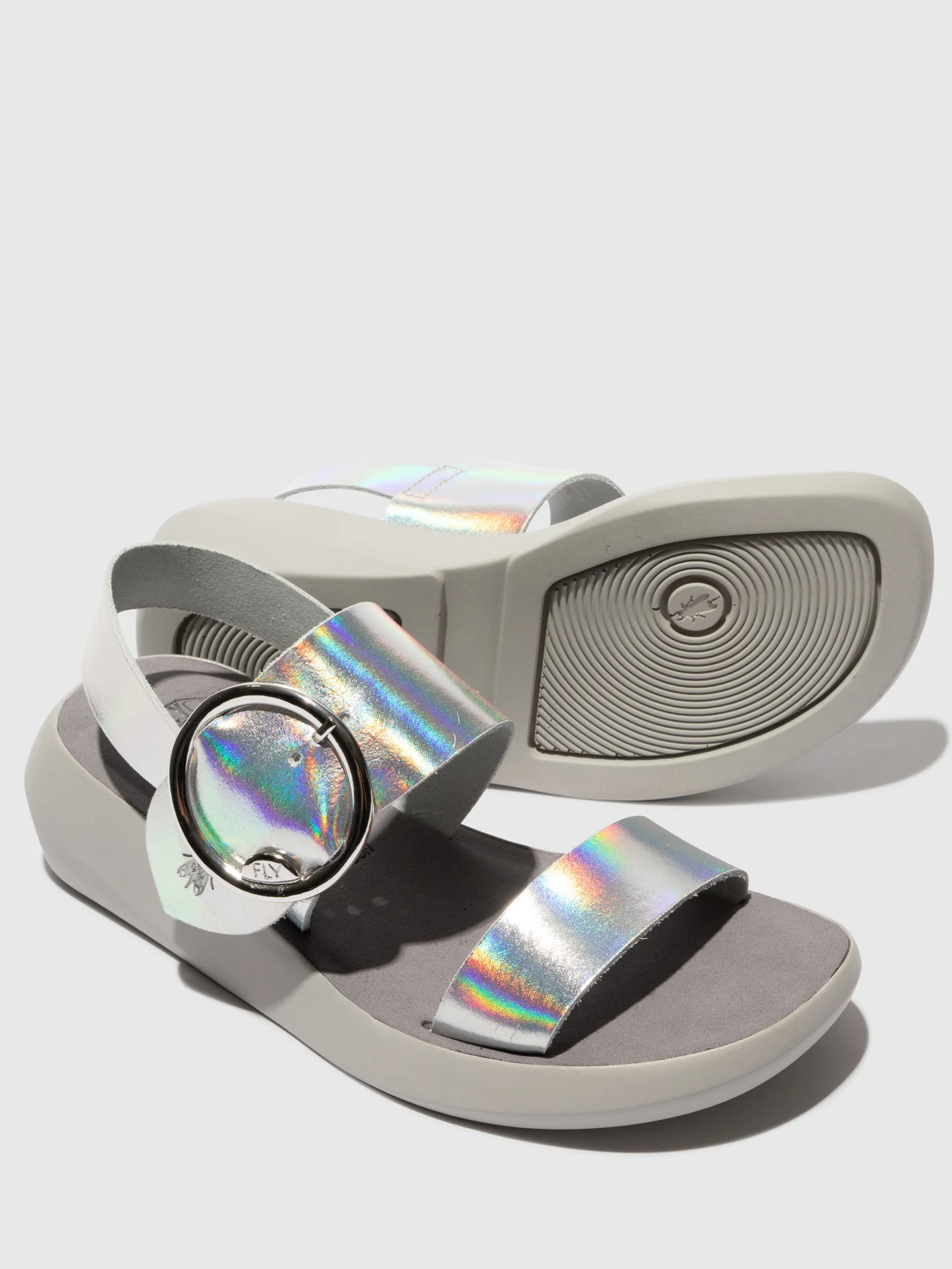 Buckle Sandals BANI739FLY SILVER - Image 4