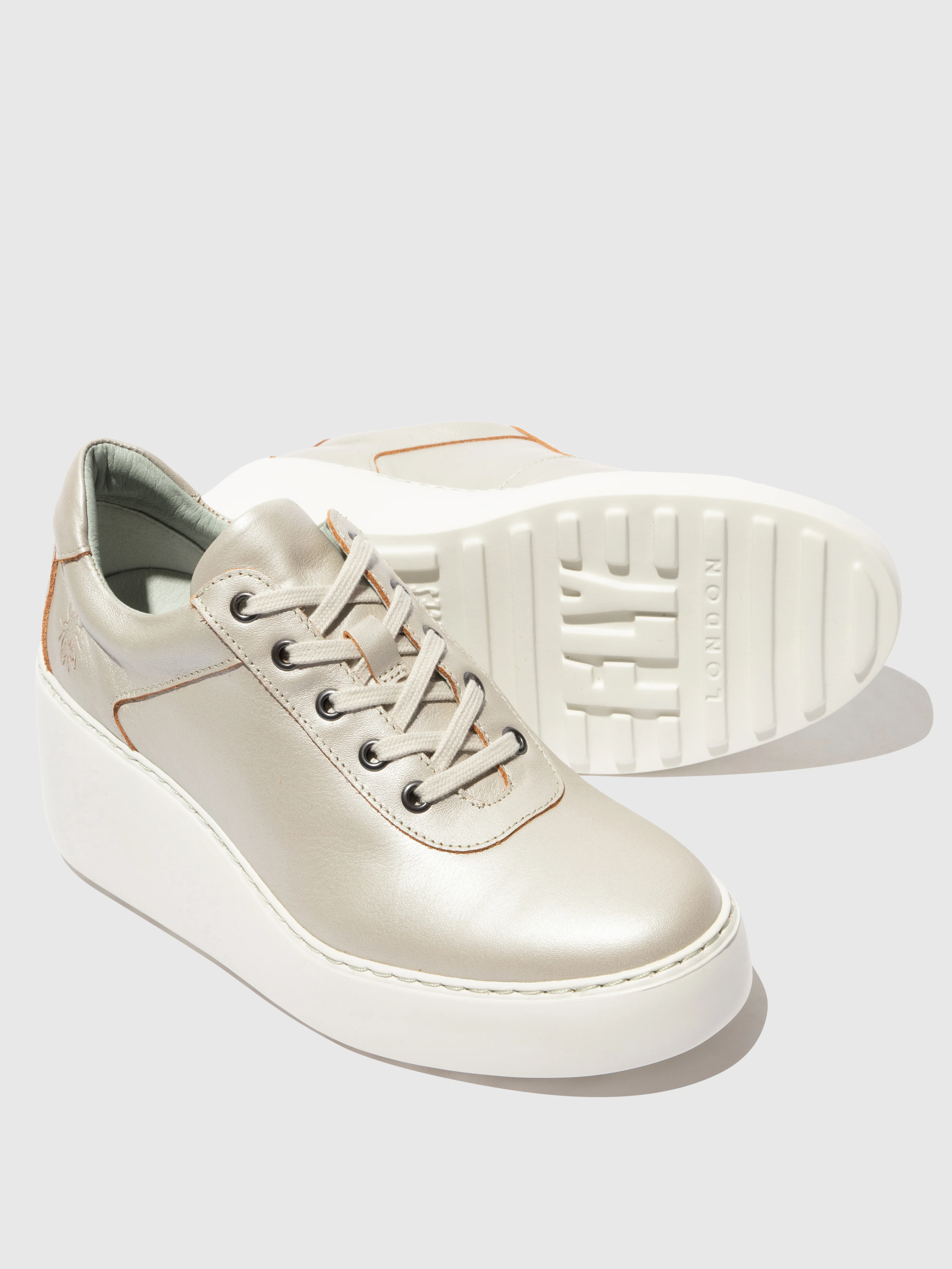 Lace-up Trainers DIPO638FLY SILVER - Image 4