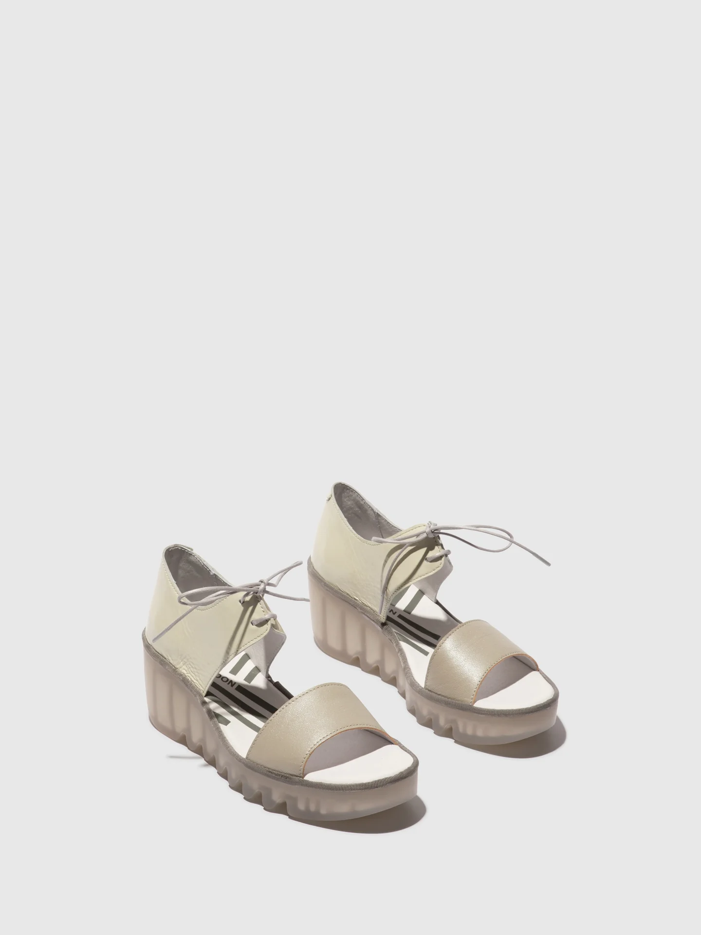 Lace-up Sandals BILU465FLY SILVER/OFFWHITE - Image 2