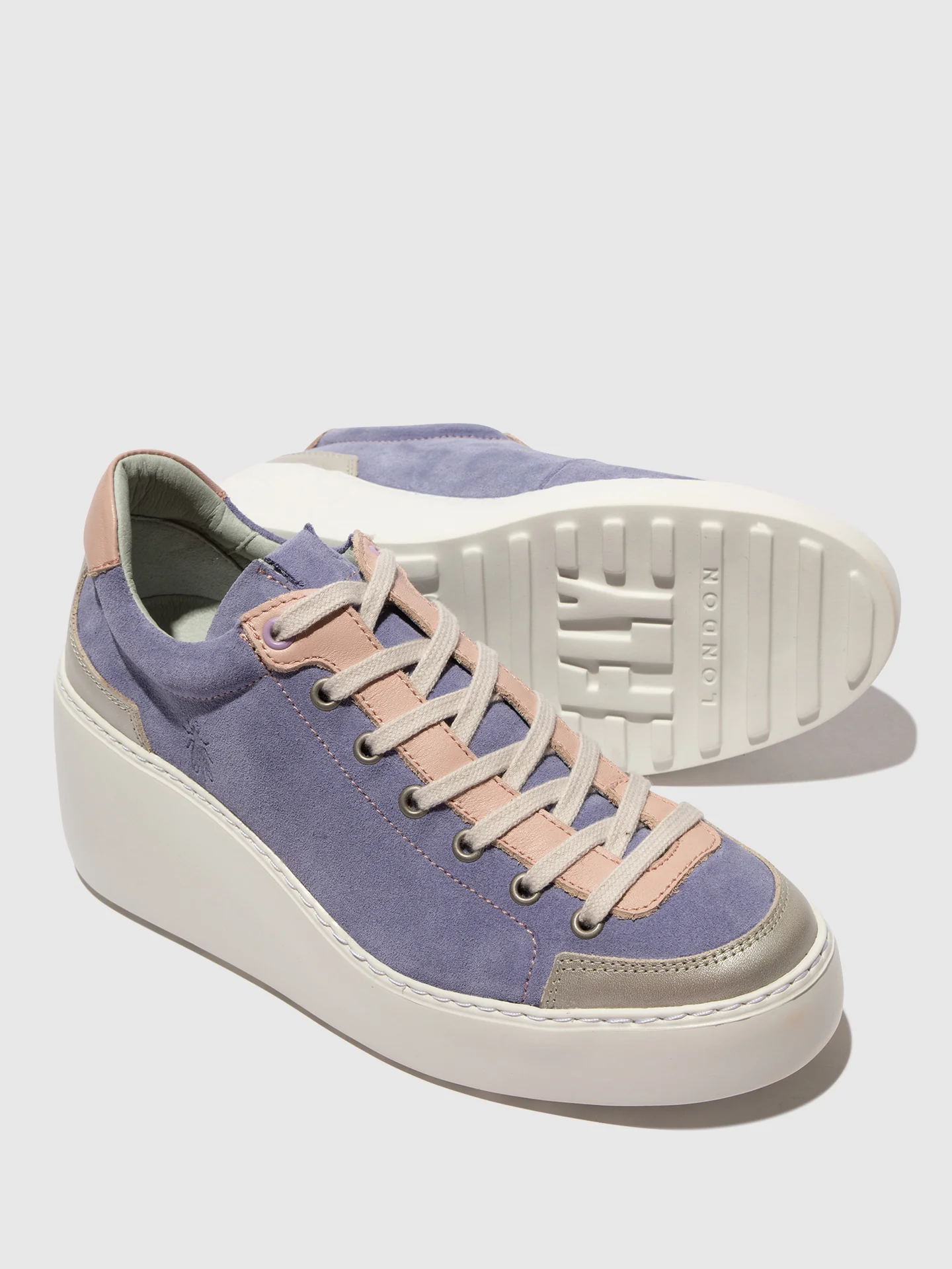 Lace-up Trainers DUFY671FLY SILVER/PALE PINK/VIOLET - Image 4