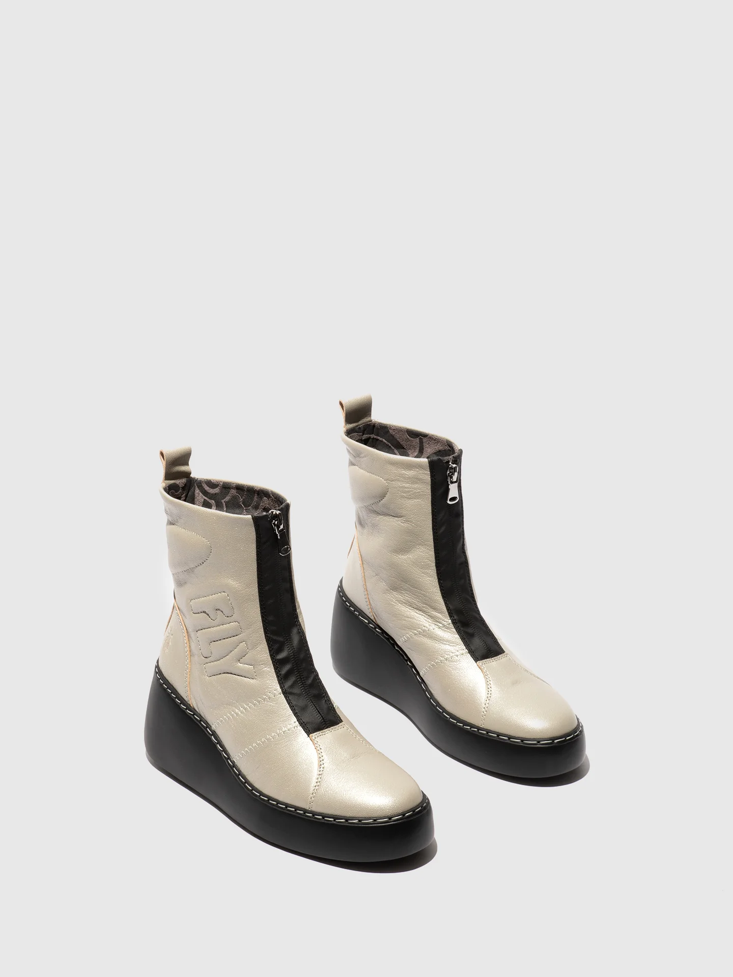 Zip Up Ankle Boots DRIM646FLY SILVER - Image 2