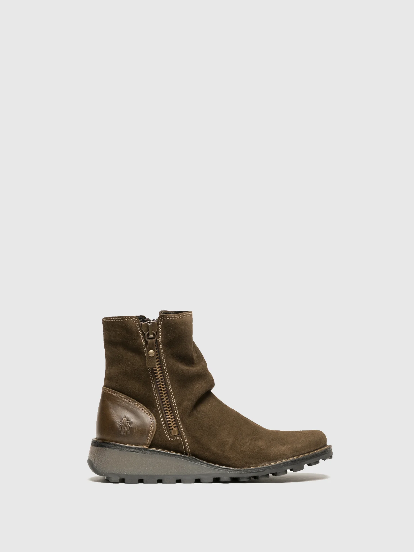Zip Up Ankle Boots MON944FLY SLUDGE/OLIVE