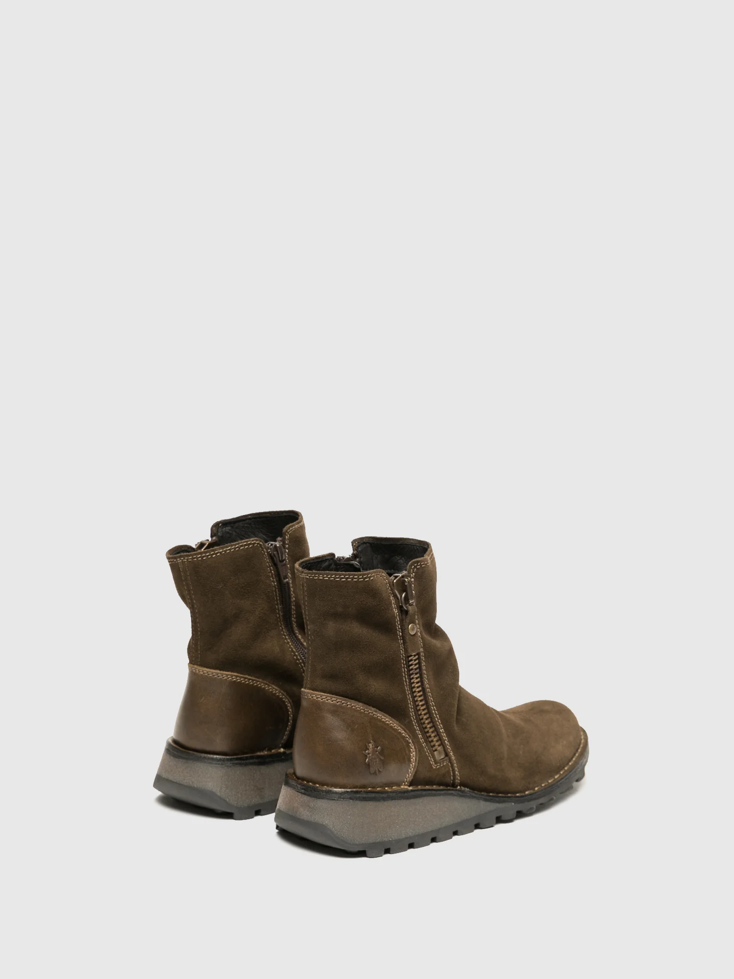 Zip Up Ankle Boots MON944FLY SLUDGE/OLIVE - Image 3