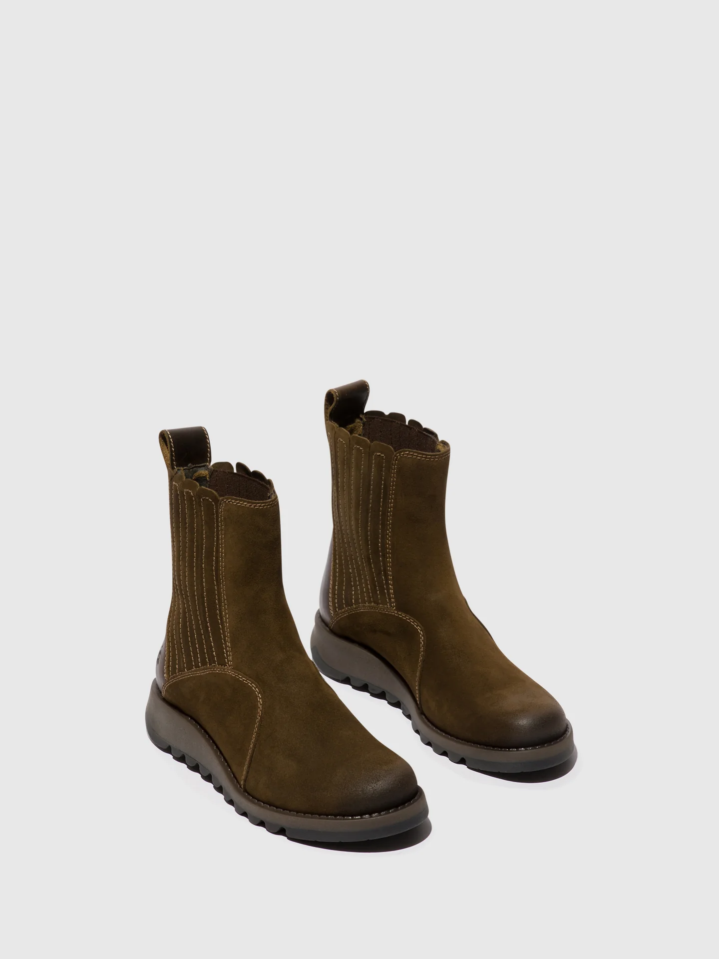 Zip Up Ankle Boots SUZY899FLY SLUDGE/OLIVE - Image 2