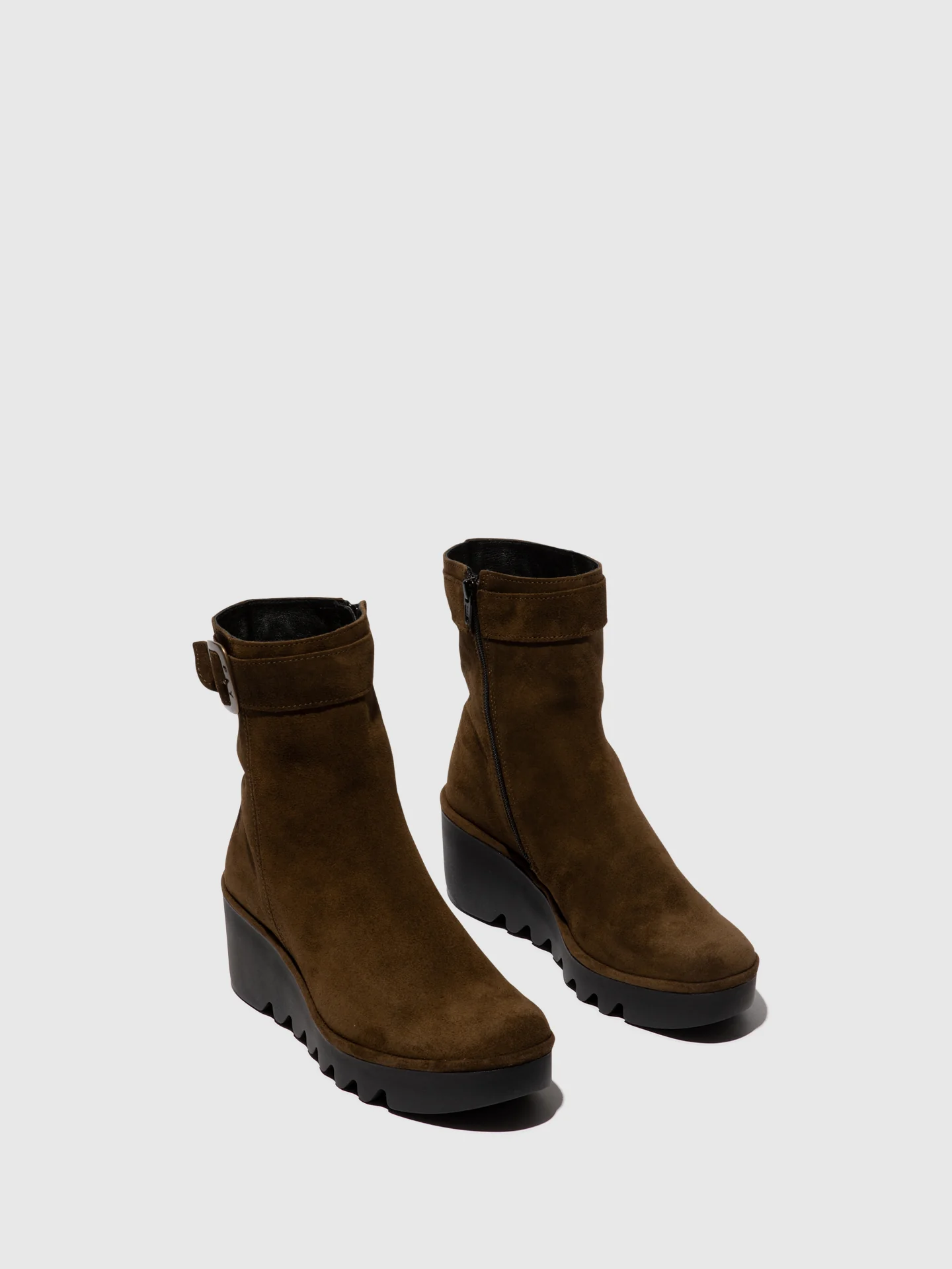 Zip Up Ankle Boots BEPP396FLY SLUDGE - Image 2