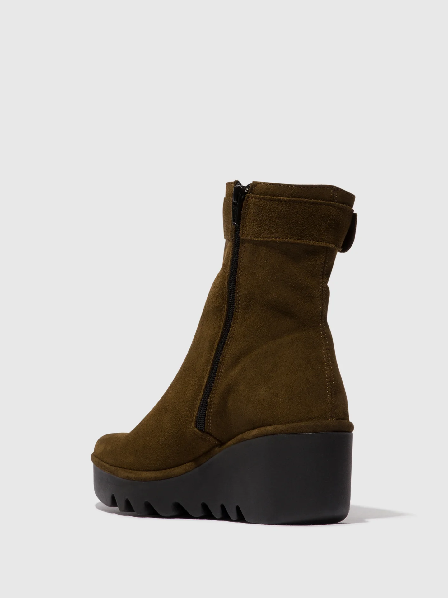 Zip Up Ankle Boots BEPP396FLY SLUDGE - Image 3