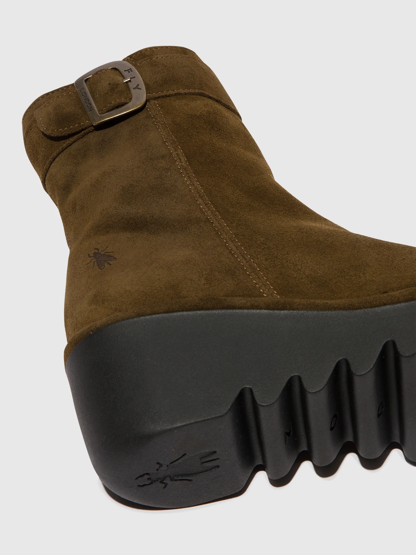 Zip Up Ankle Boots BEPP396FLY SLUDGE - Image 4
