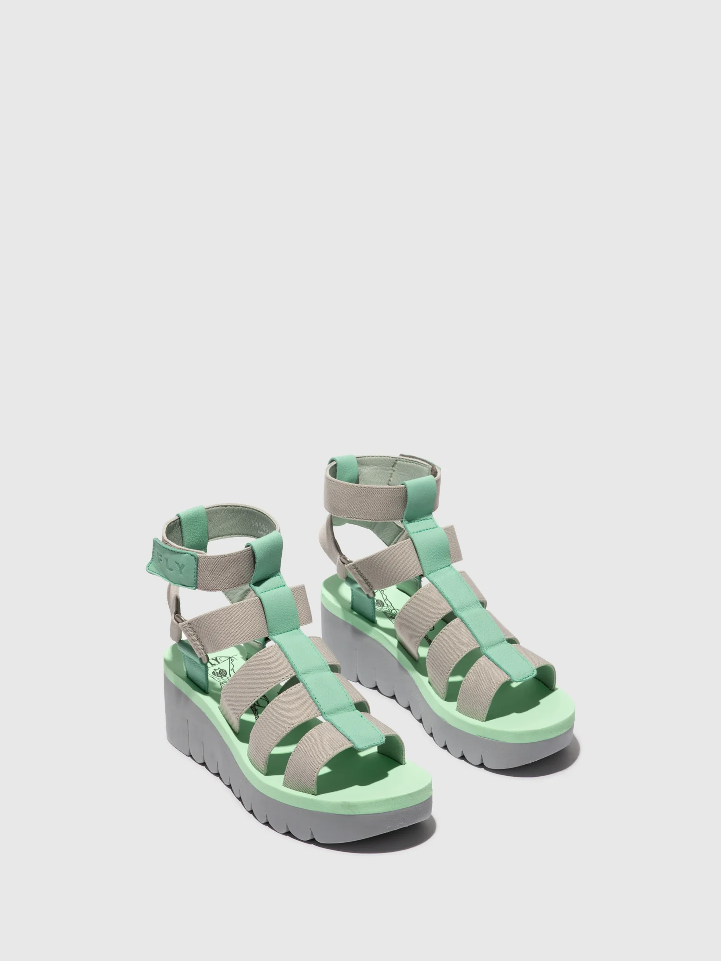 Strappy Sandals YUFI032FLY SPEARMINT/GREY/SPEARMINT - Image 2