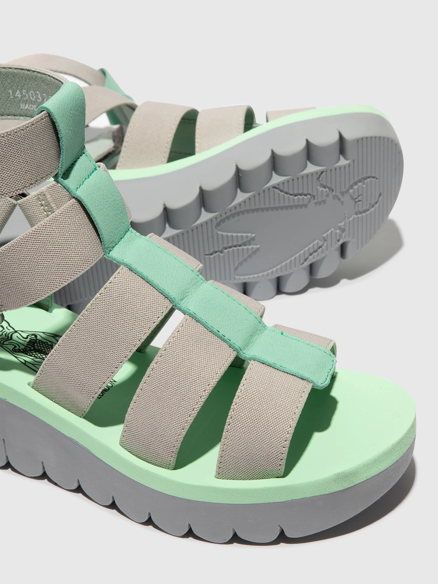 Strappy Sandals YUFI032FLY SPEARMINT/GREY/SPEARMINT - Image 4