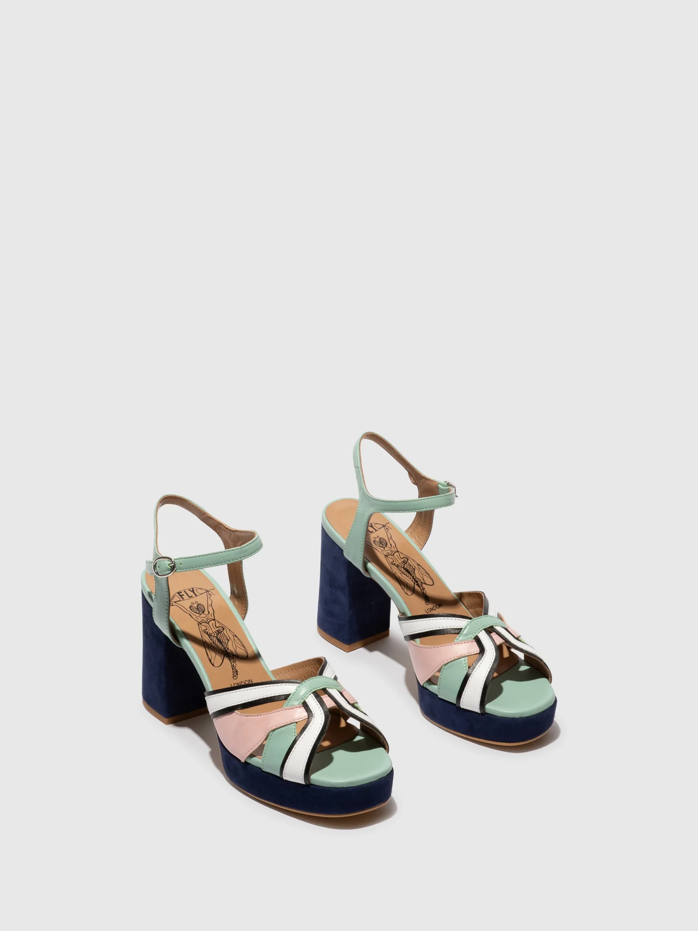 Sling-Back Sandals EZUI240FLY SPEARMINT/PALE PINK/BLACK/WHITE - Image 2