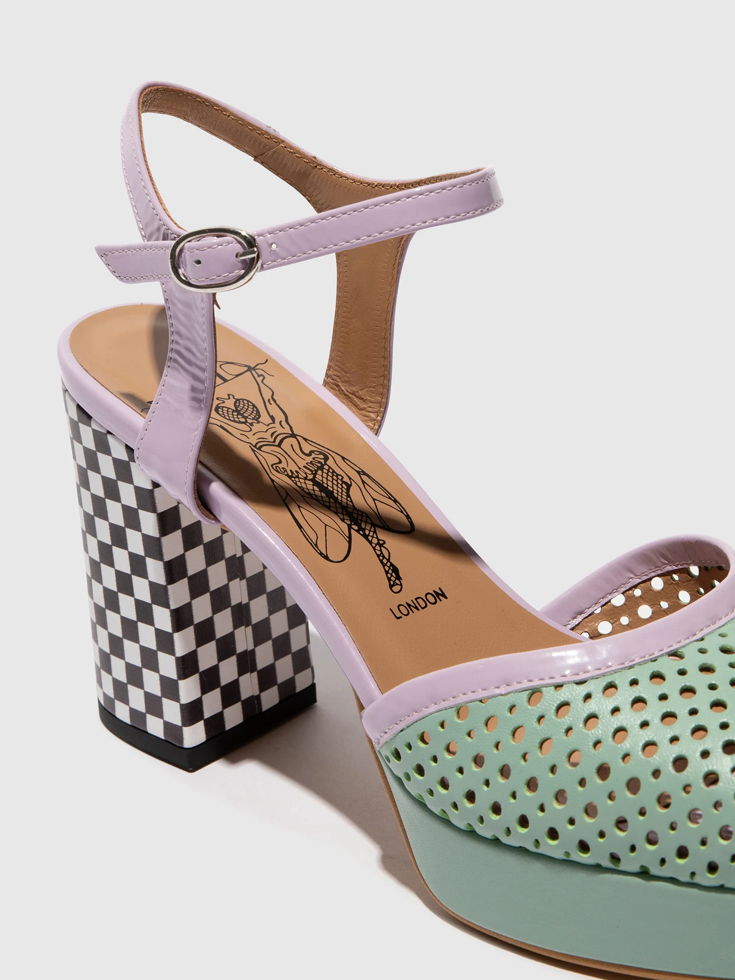 Sling-Back Sandals ELZA241FLY SPEARMINT/PURPLE/BLUE - Image 4