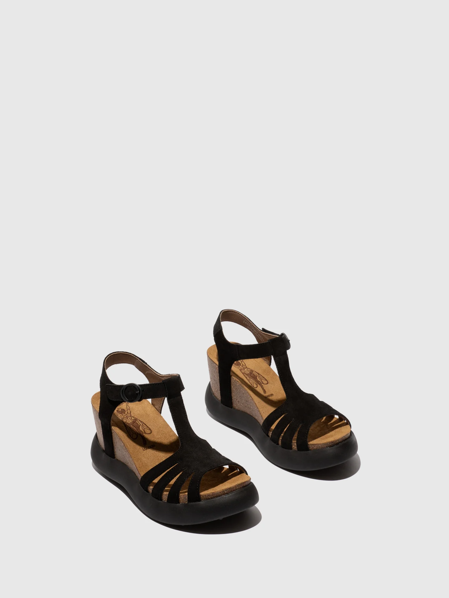 T-Strap Sandals GAIT959FLY SUEDE BLACK - Image 2