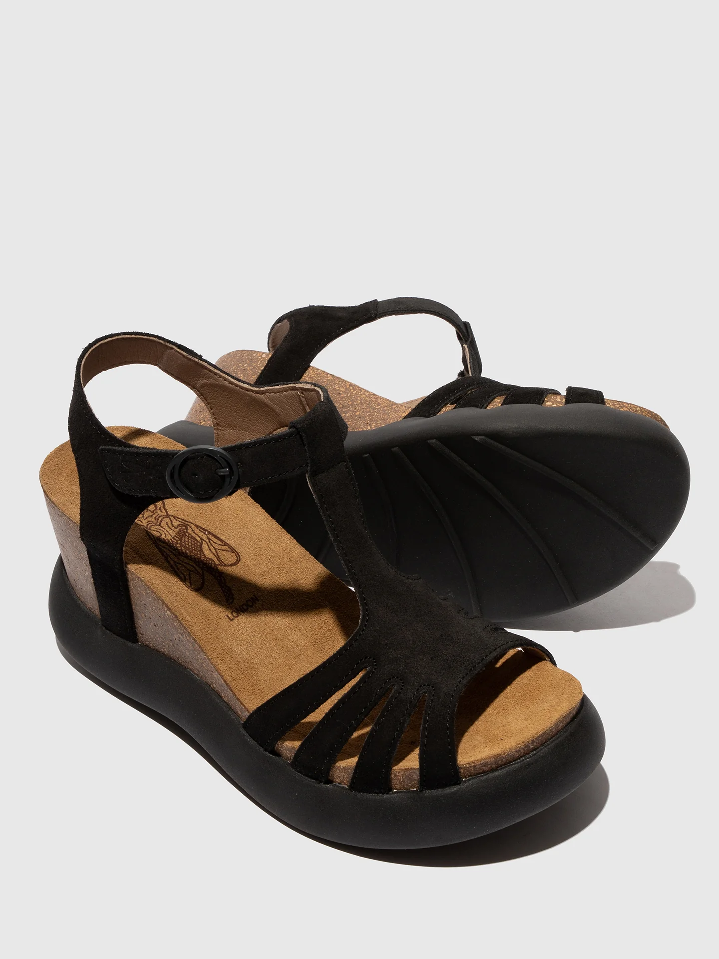 T-Strap Sandals GAIT959FLY SUEDE BLACK - Image 4