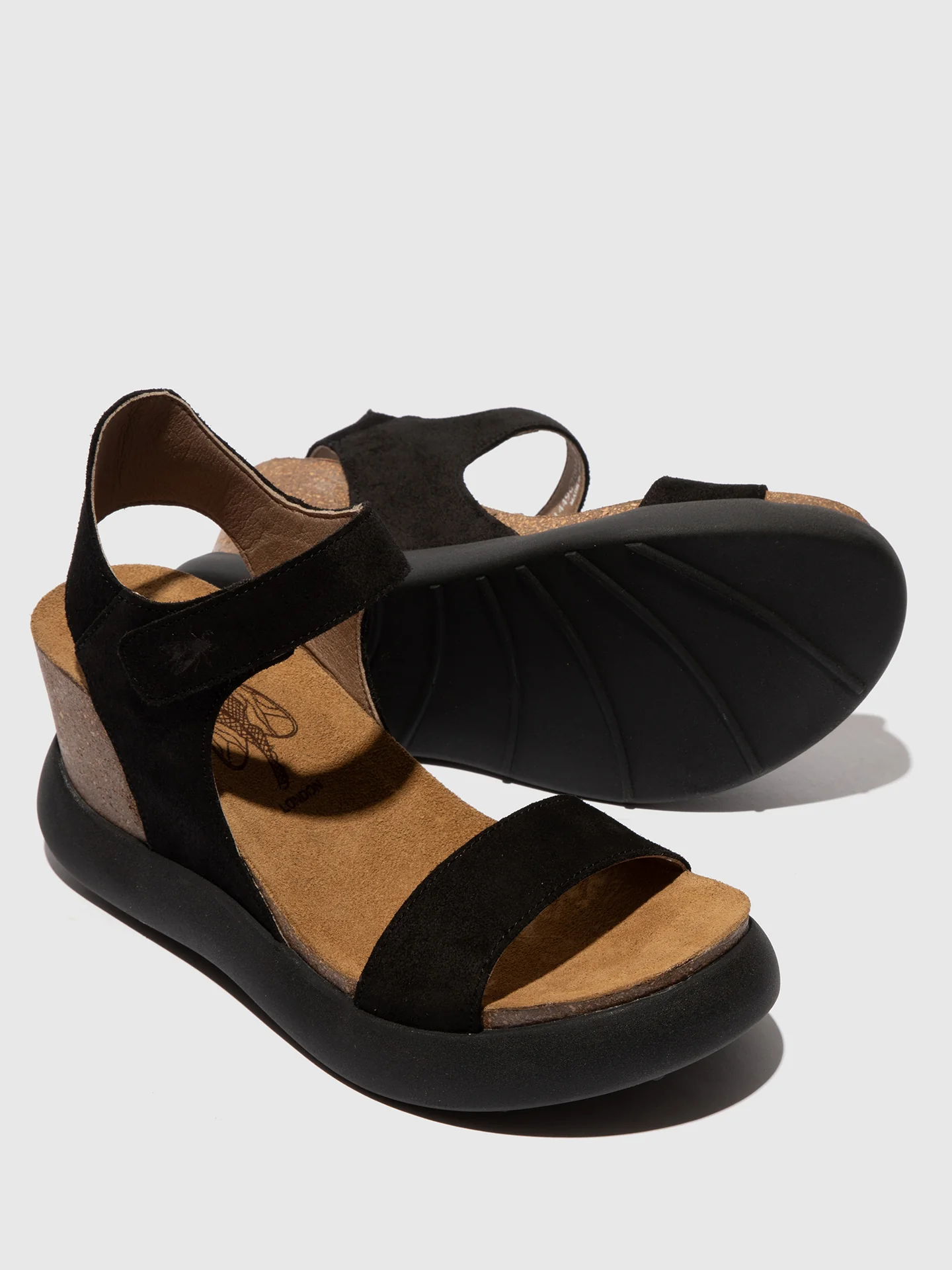 Velcro Sandals GOGO967FLY SUEDE BLACK - Image 4