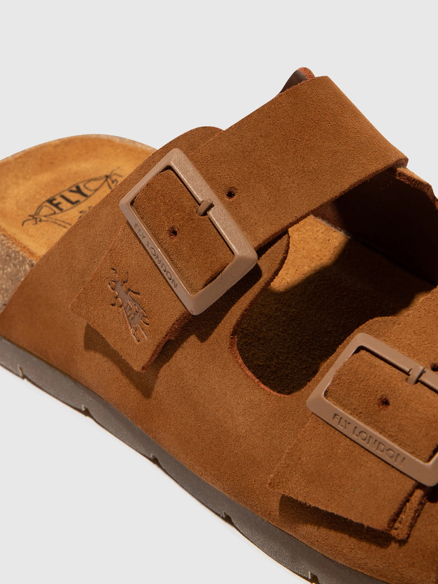 Buckle Sandals CAJA721FLY SUEDE CAMEL - Image 4