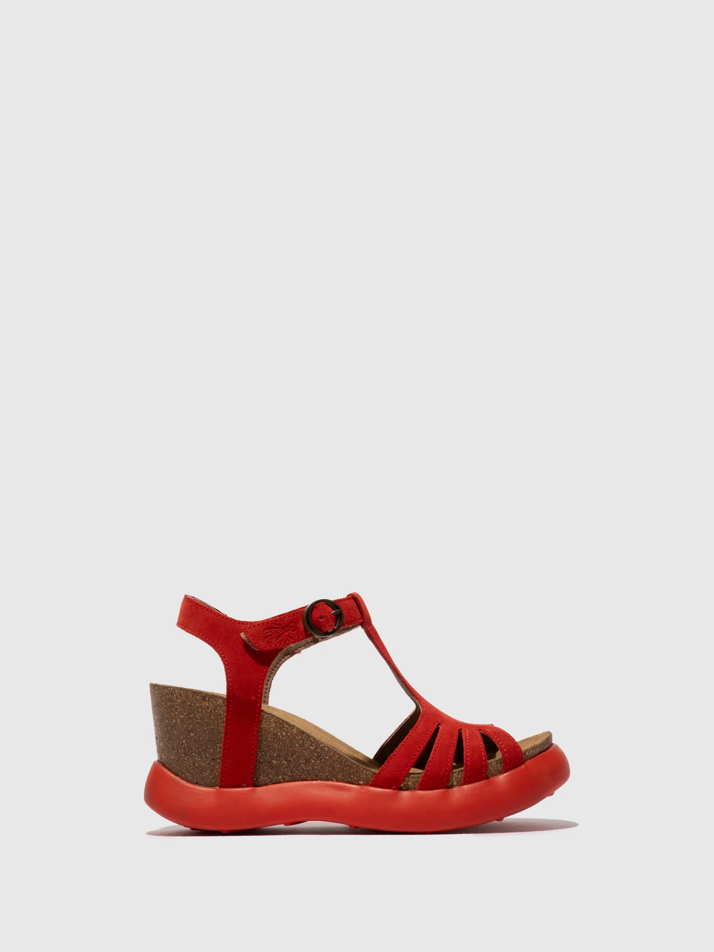 T-Strap Sandals GAIT959FLY SUEDE SCARLET