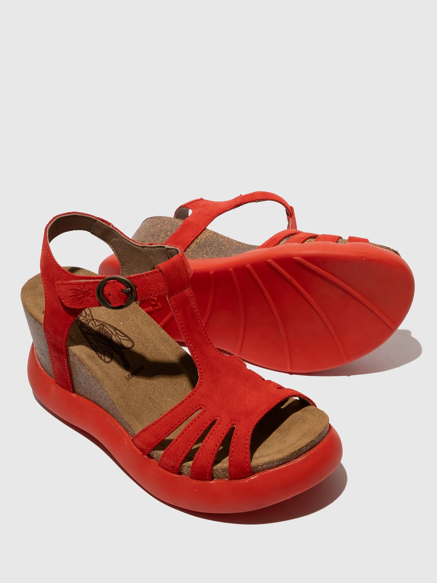 T-Strap Sandals GAIT959FLY SUEDE SCARLET - Image 4