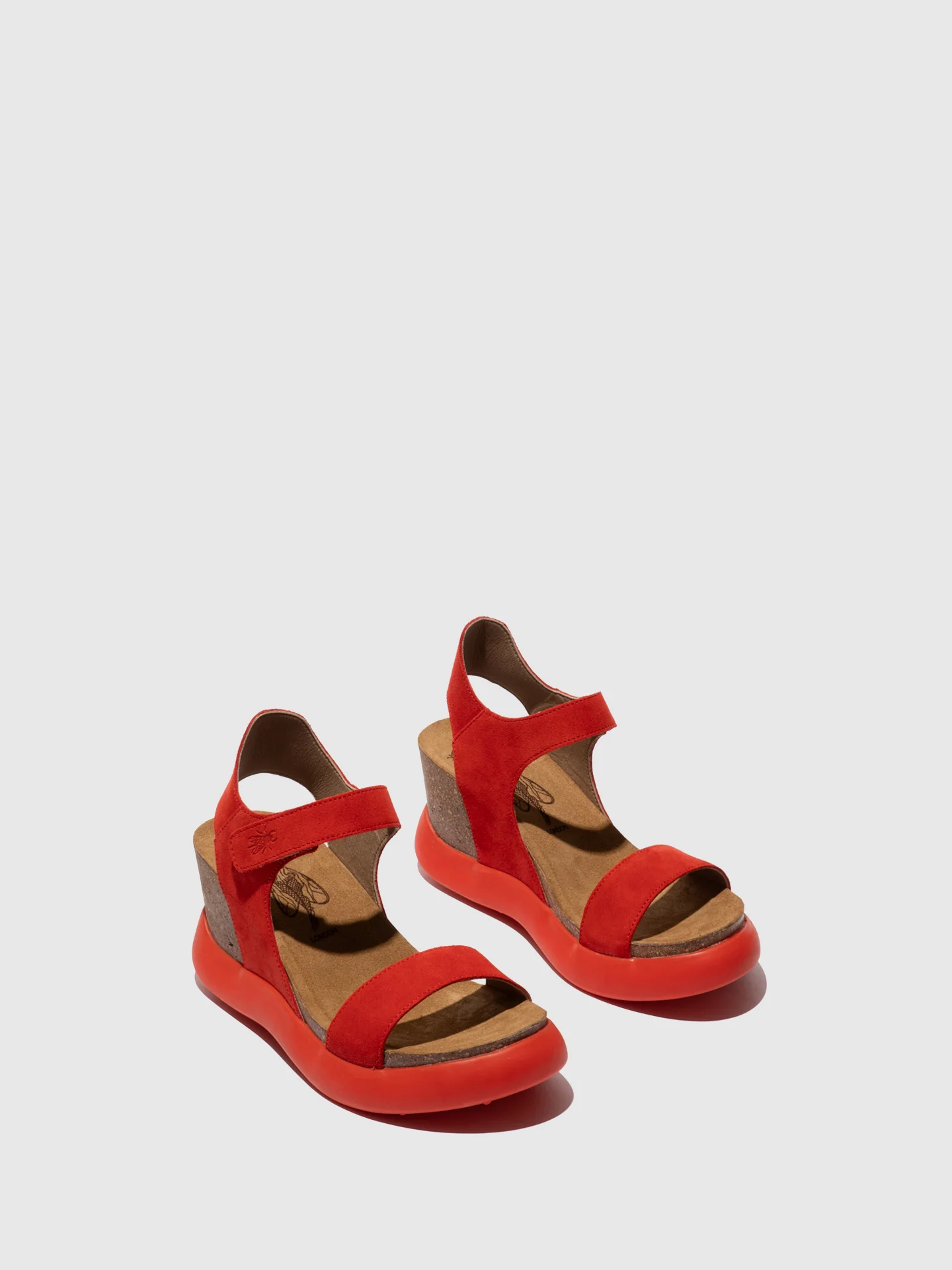 Velcro Sandals GOGO967FLY SUEDE SCARLET - Image 2