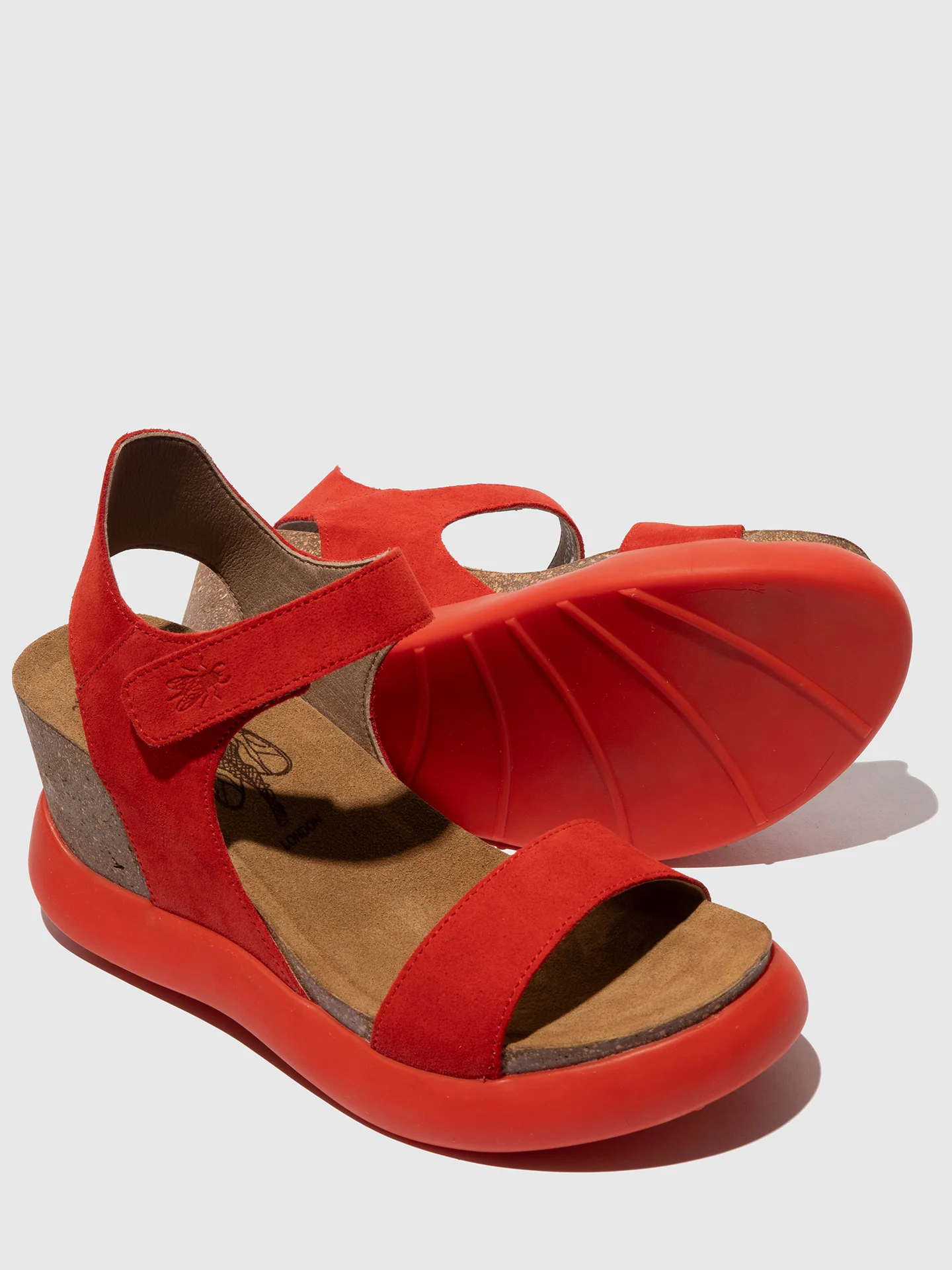 Velcro Sandals GOGO967FLY SUEDE SCARLET - Image 4