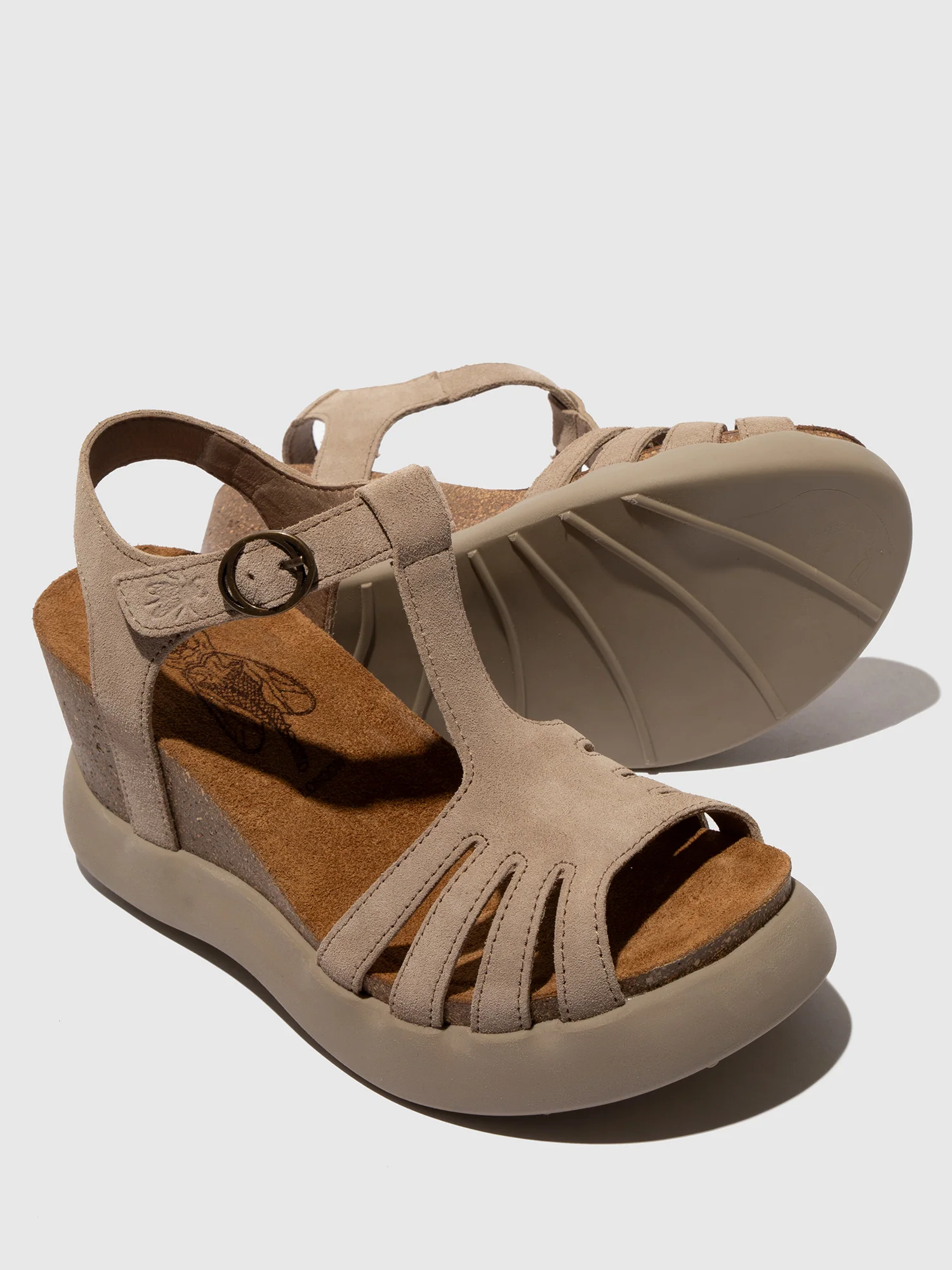 T-Strap Sandals GAIT959FLY SUEDE TAUPE - Image 4