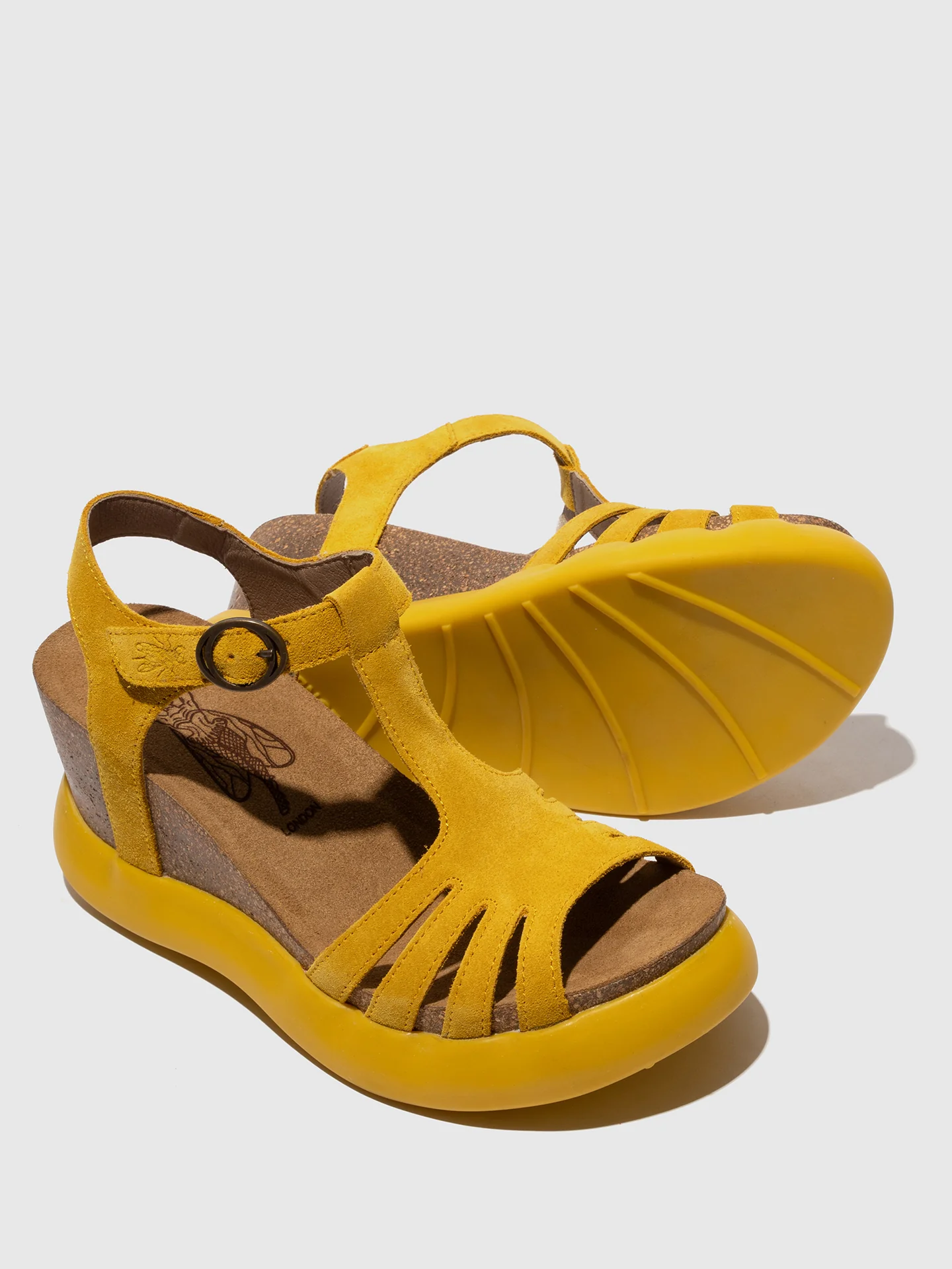 T-Strap Sandals GAIT959FLY SUEDE YELLOW - Image 4