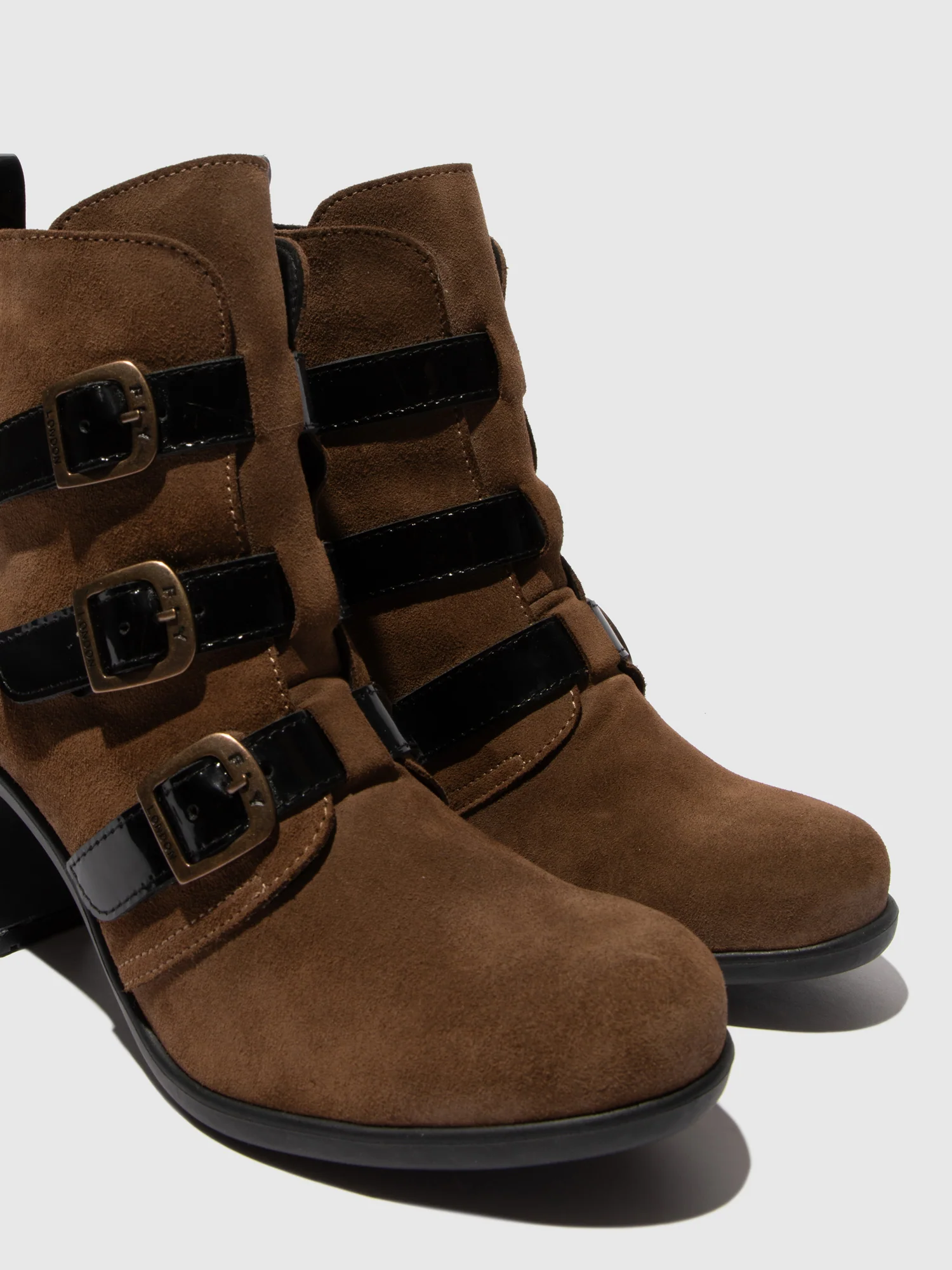Buckle Ankle Boots KLEA012FLY TAUPE/BLACK - Image 4