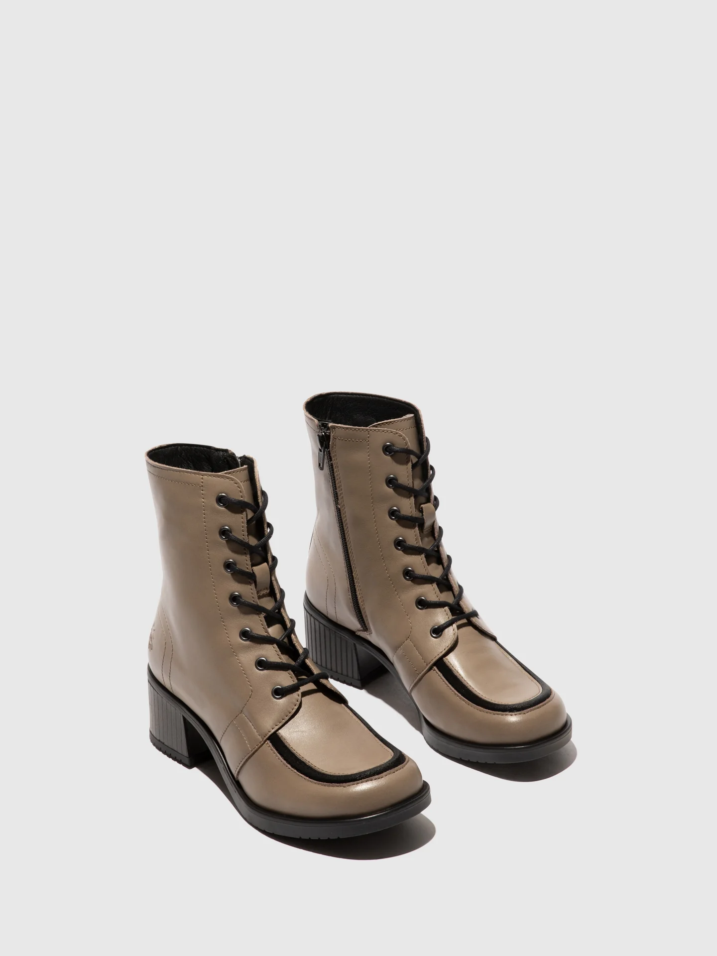 Lace-up Ankle Boots KASS017FLY TAUPE/BLACK - Image 2