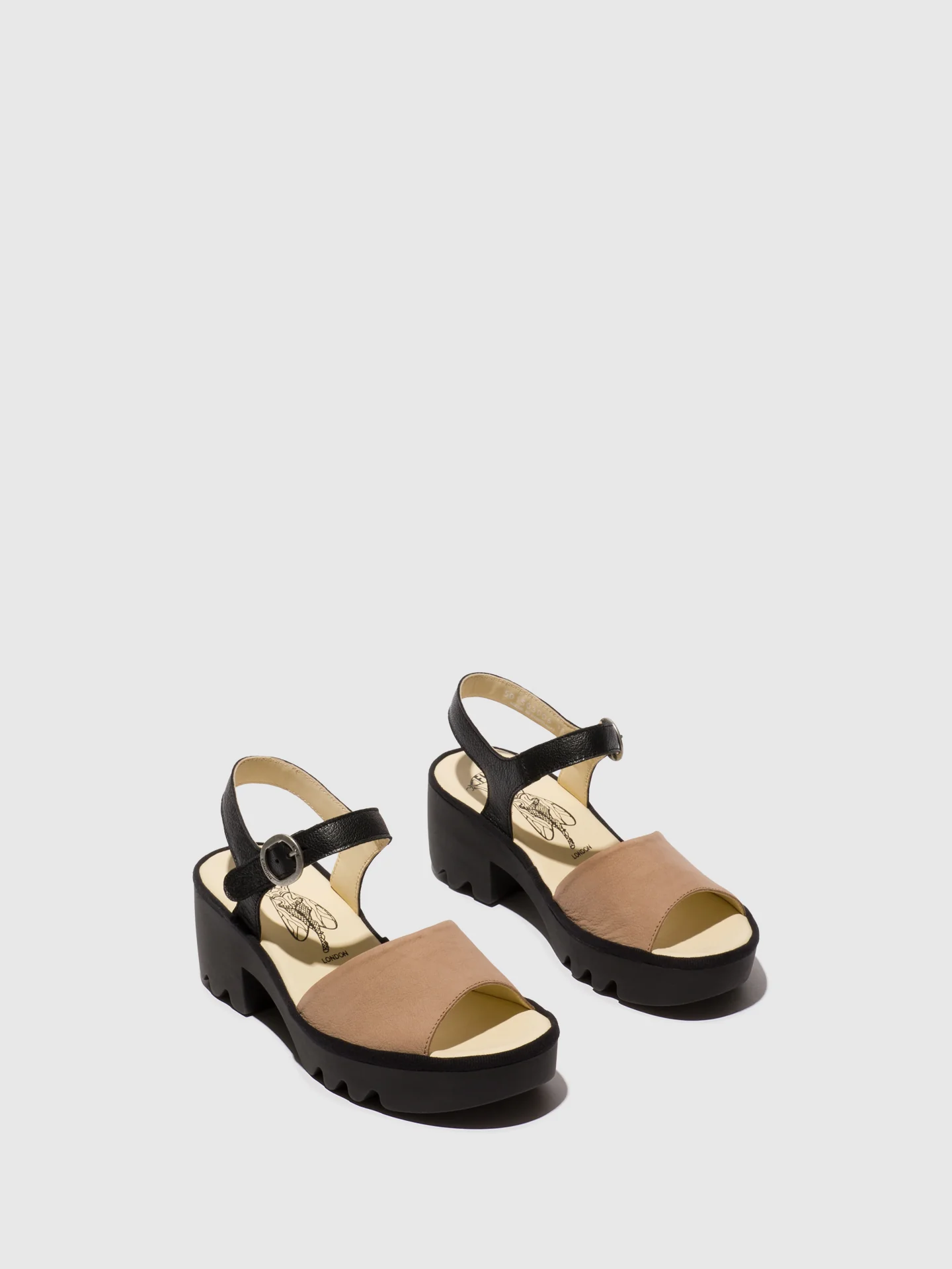 Sling-Back Sandals TULL503FLY TAUPE/BLACK - Image 2