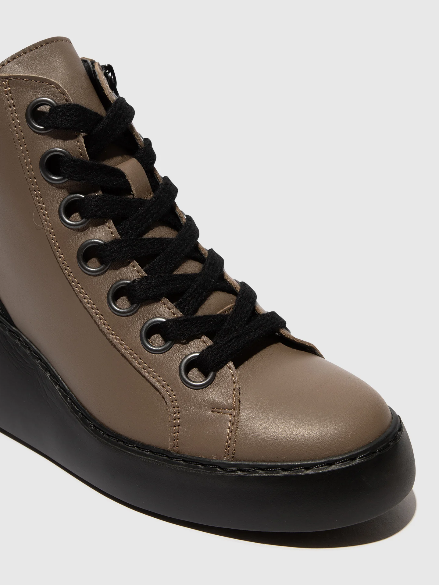 Lace-up Ankle Boots DICE468FLY TAUPE (BLACK SOLE) - Image 4