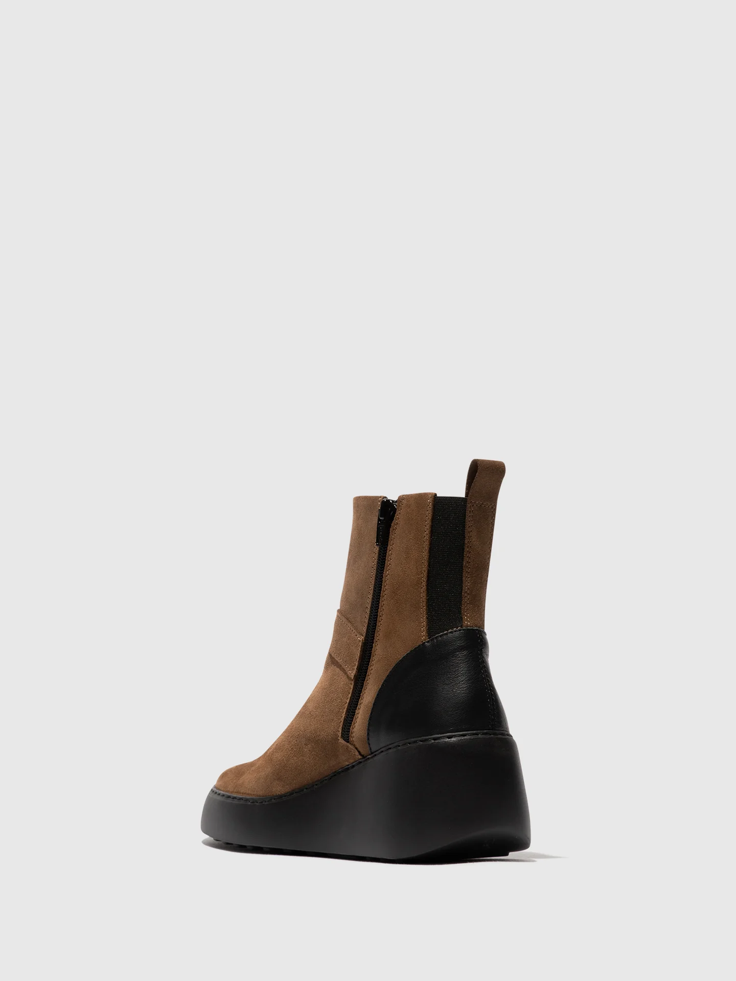 Zip Up Ankle Boots DOXE604FLY TAUPE/BLACK - Image 3
