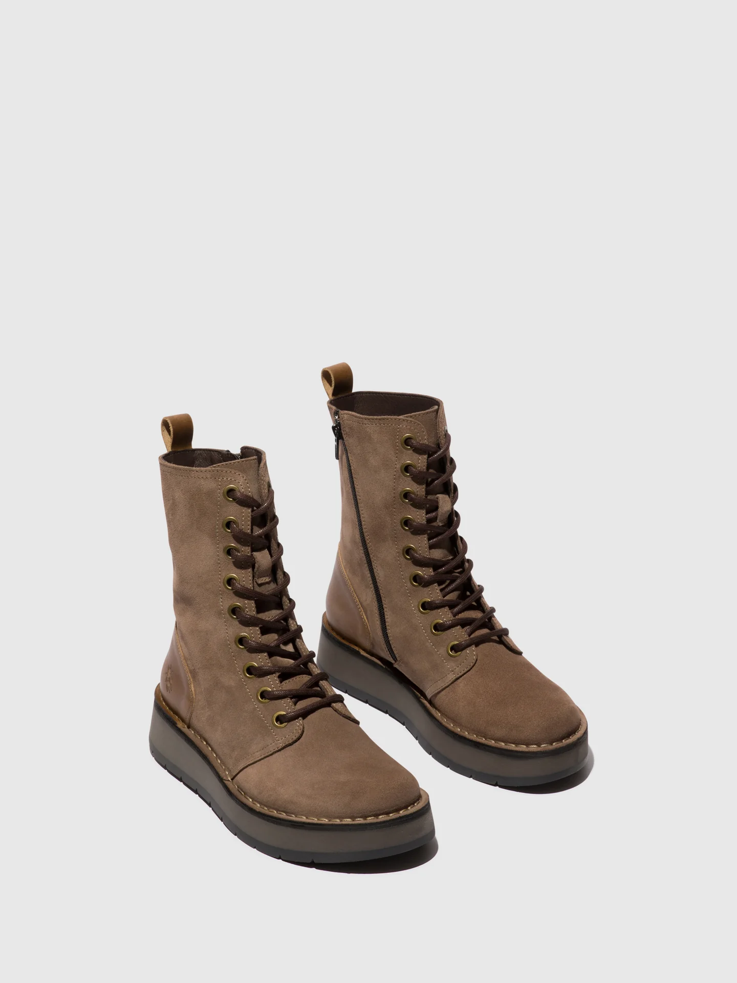 Lace-up Ankle Boots RAMI043FLY TAUPE/CAMEL - Image 2
